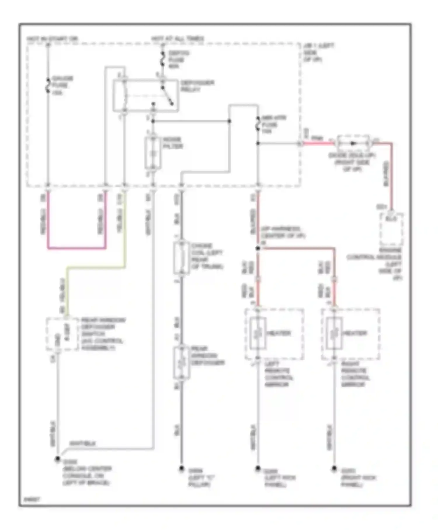 ES Lexus XV10 facelift (1994-1996): Defogger circuit