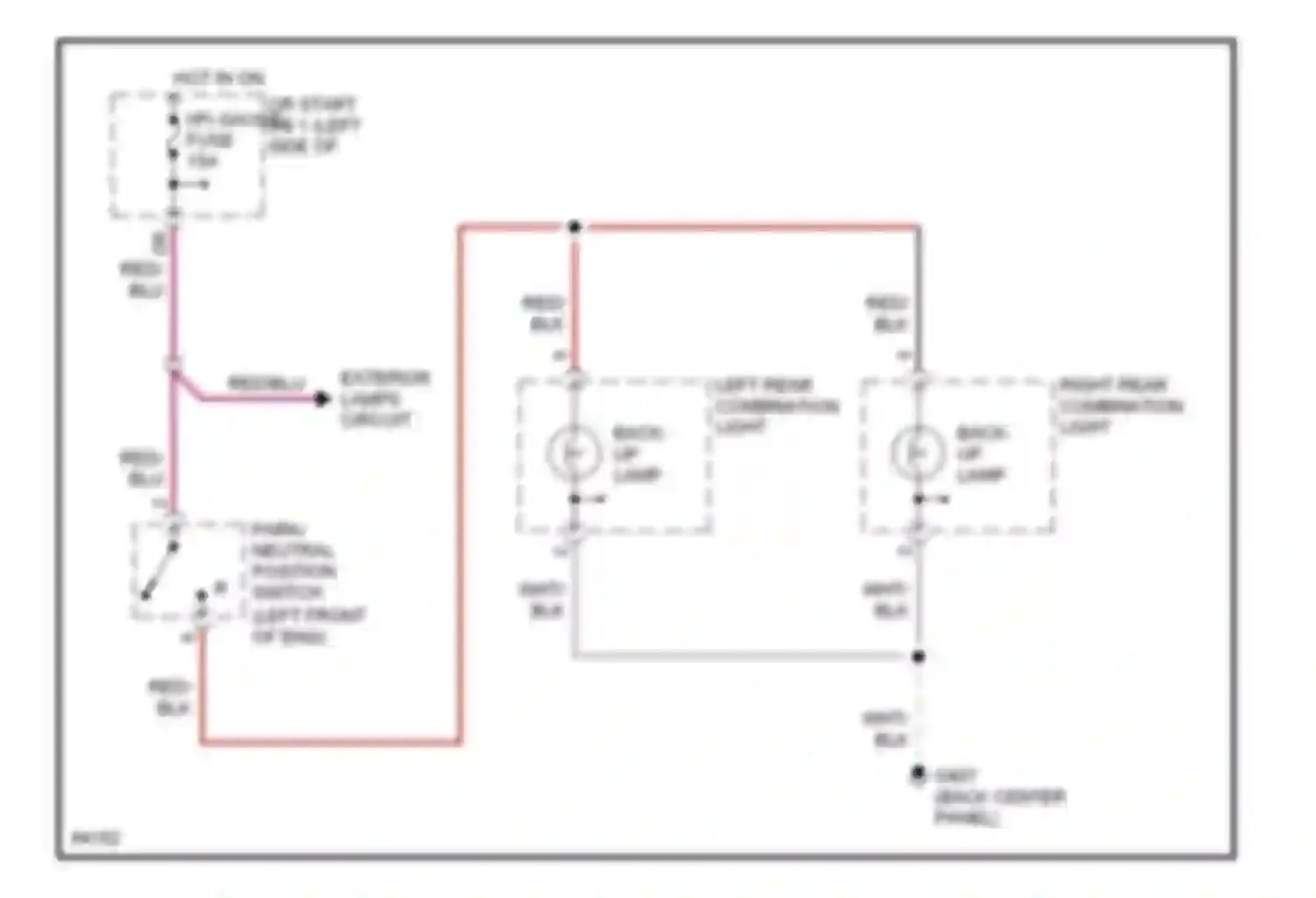 ES Lexus XV10 facelift (1994-1996): Back-up lamps circuit