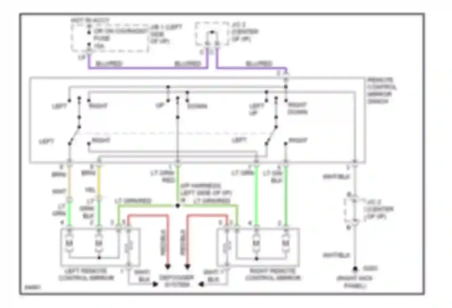 ES Lexus XV10 facelift (1994-1996): Power mirror circuit