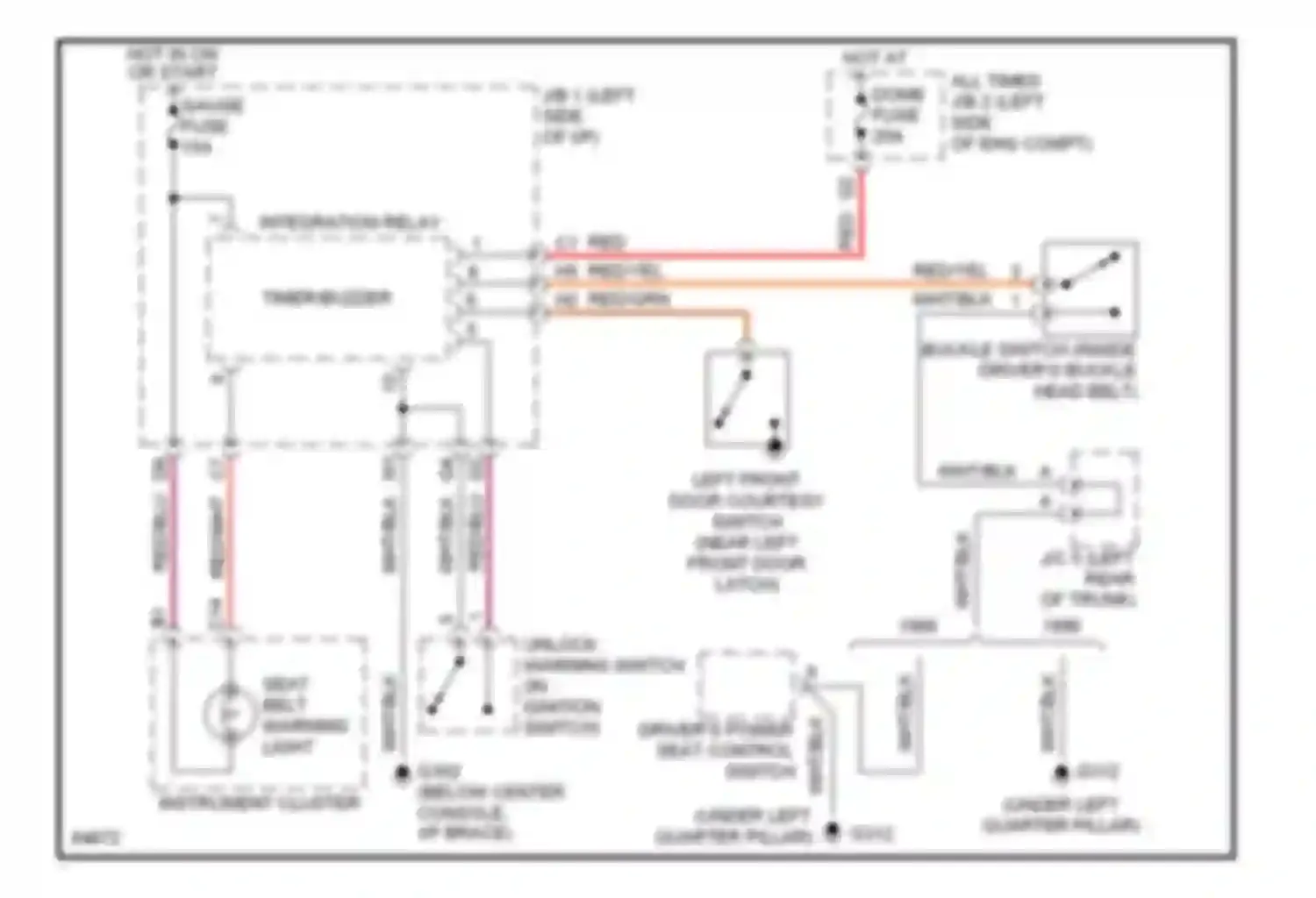 ES Lexus XV10 facelift (1994-1996): Warning system circuits