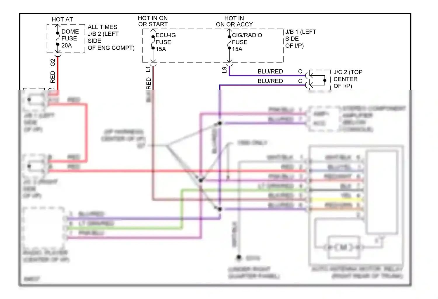 Wiring diagram 1995 only for Lexus ES XV10 facelift (1994-1996) (3 of 3)