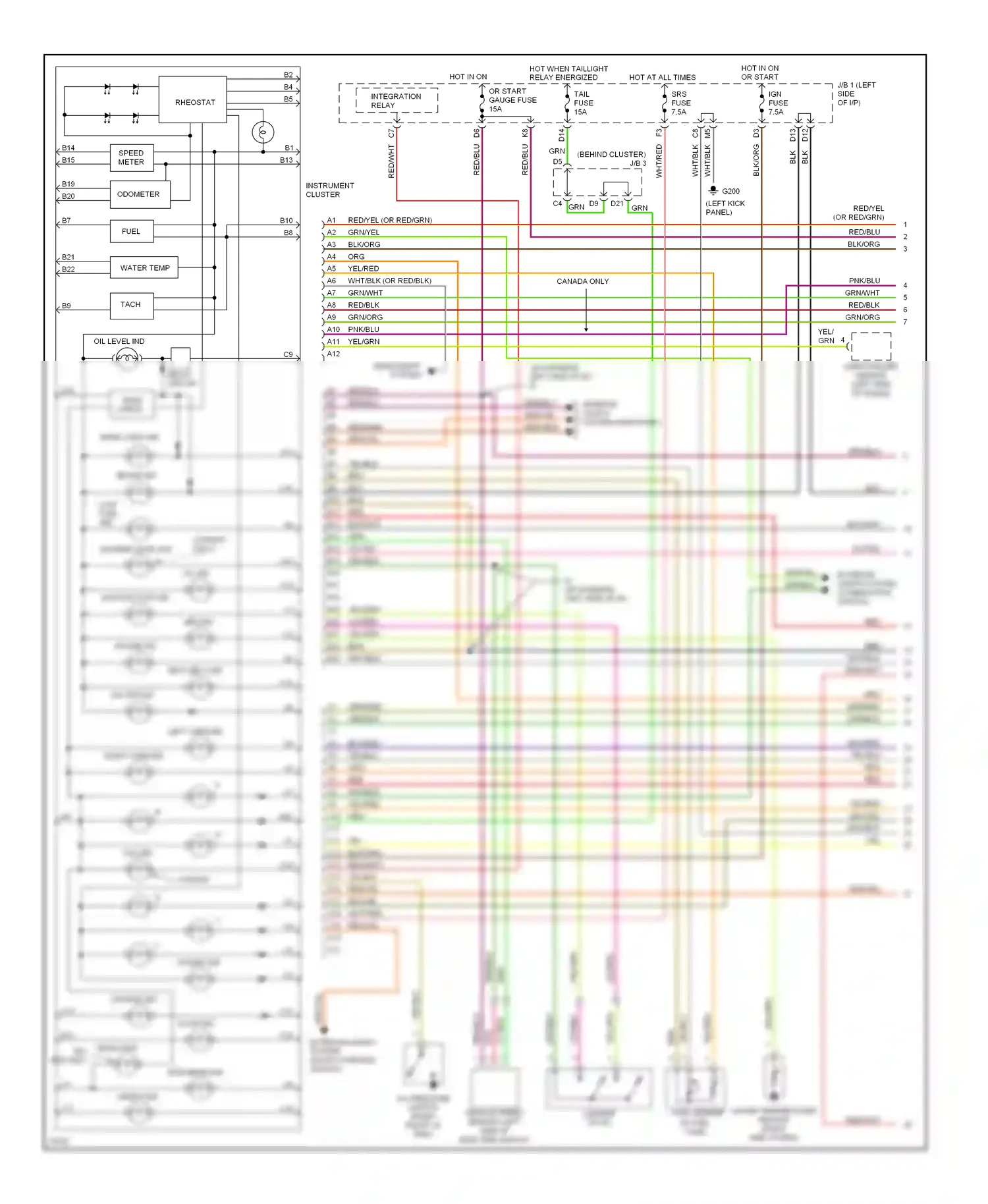 Wiring diagram blk/yel for Lexus ES XV10 facelift (1994-1996) (6 of 16)