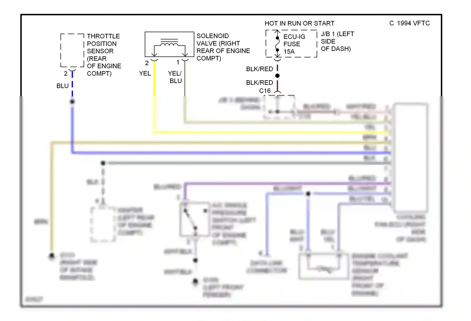Wiring diagram blu/red for Lexus ES XV10 facelift (1994-1996) (6 of 23)
