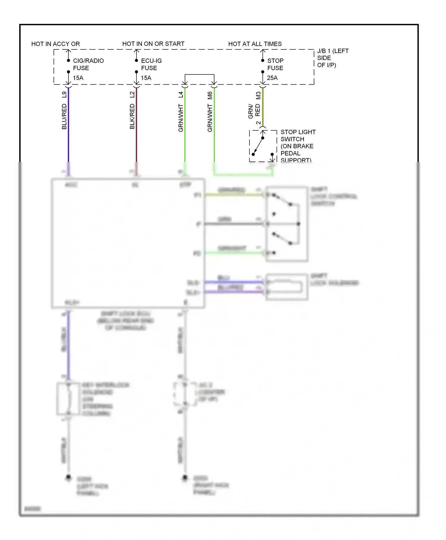 Wiring diagram blu/red for Lexus ES XV10 facelift (1994-1996) (21 of 23)
