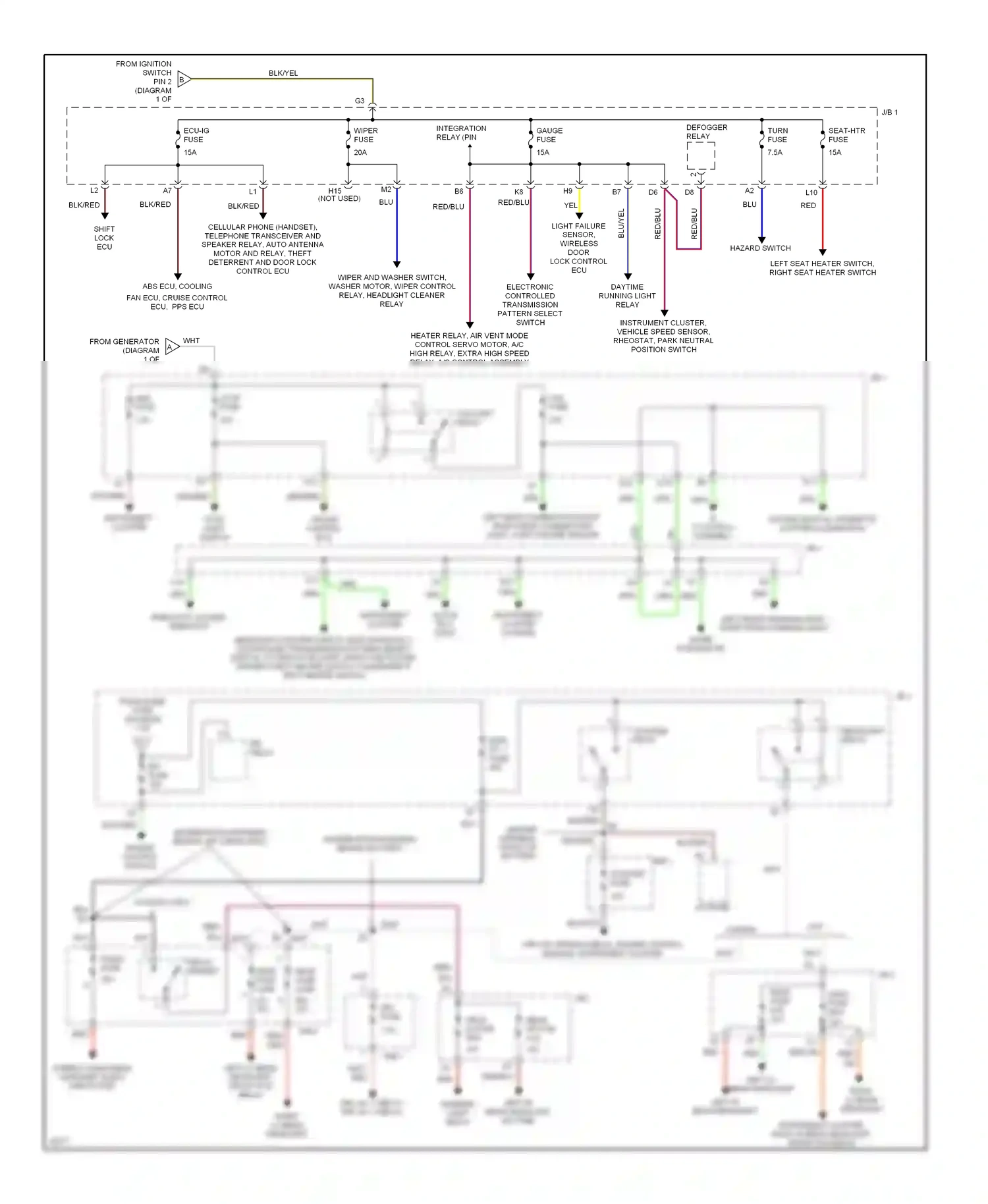 Wiring diagram blu/yel for Lexus ES XV10 facelift (1994-1996) (15 of 19)