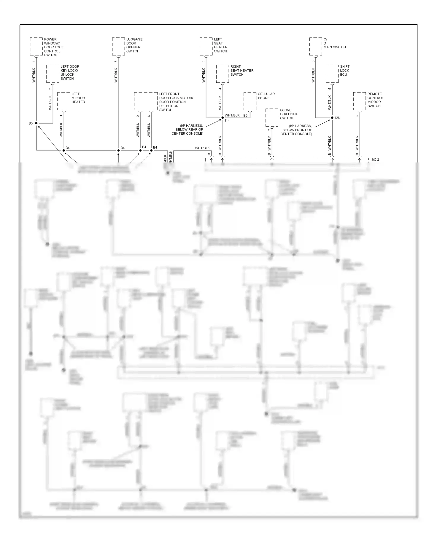 Wiring diagram cellular phone for Lexus ES XV10 facelift (1994-1996) (1 of 1)