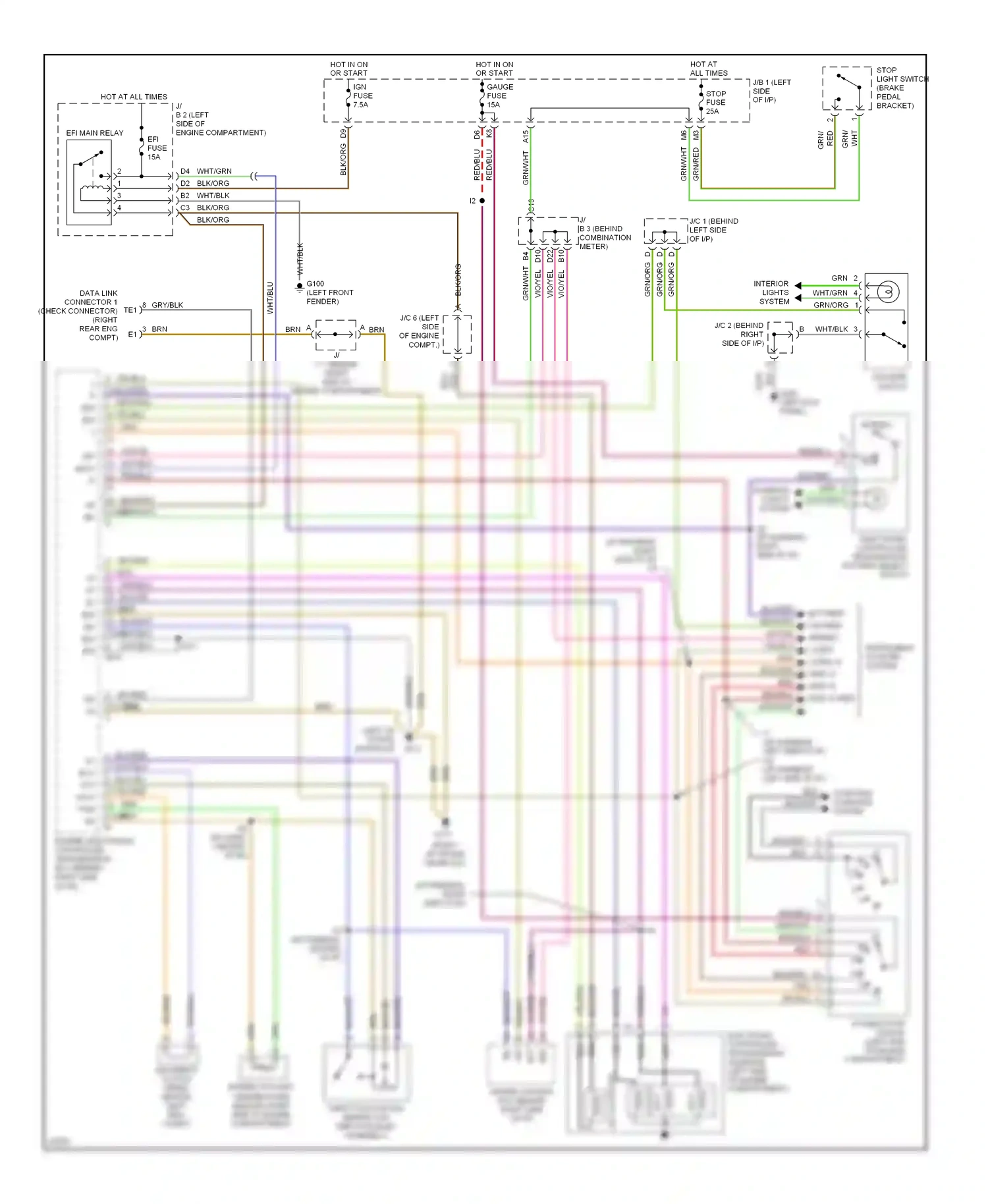 Lexus ES XV10 facelift (1994-1996) ect wiring diagram  (1 of 1)
