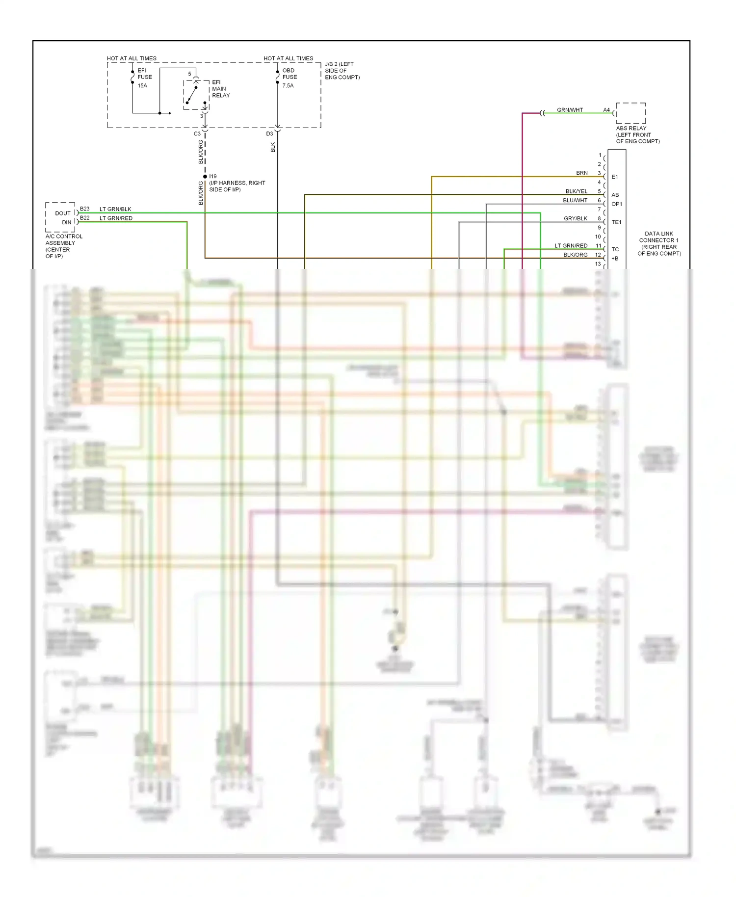 Wiring diagram efi main relay for Lexus ES XV10 facelift (1994-1996) (1 of 4)