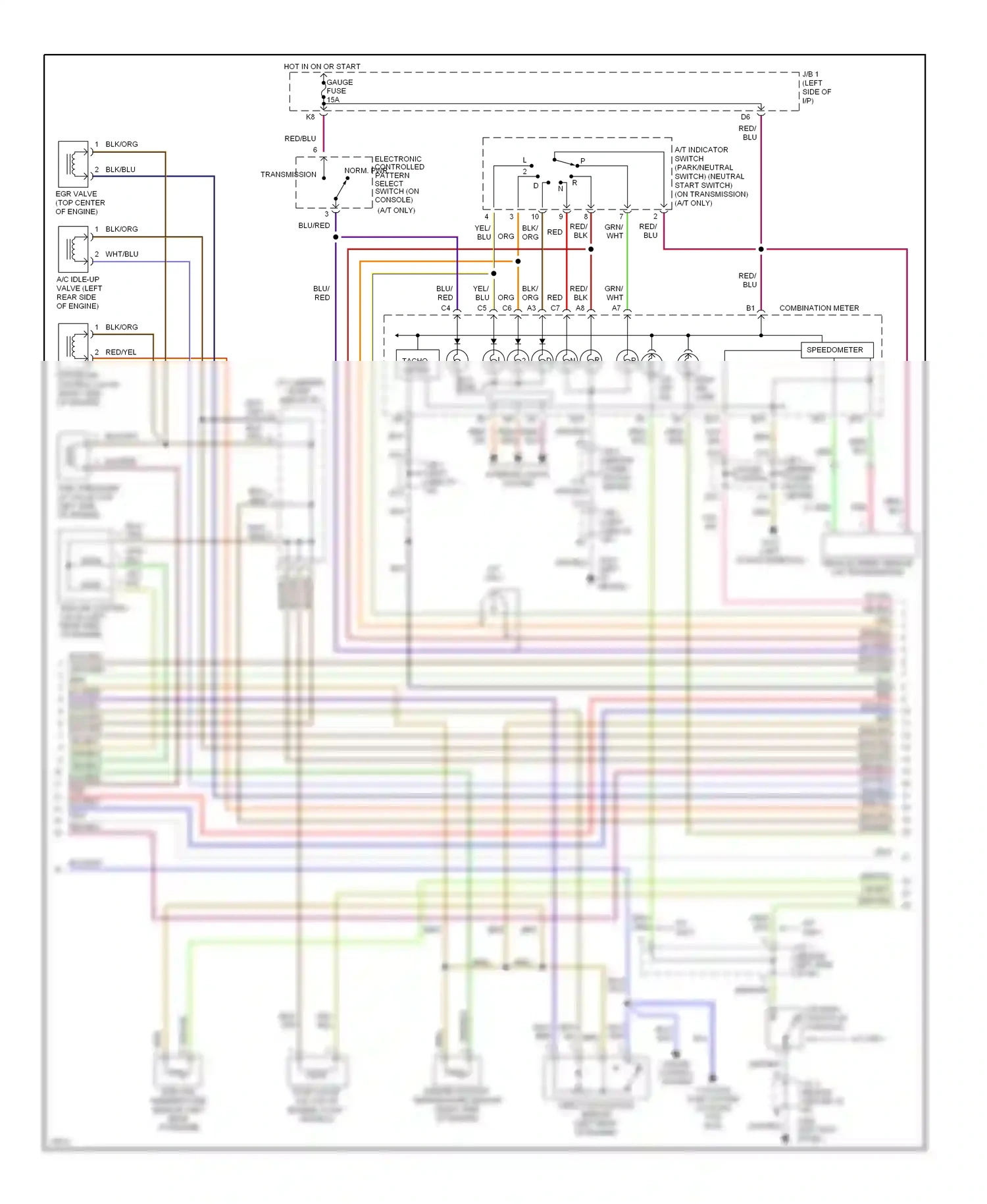 Wiring diagram grn/red for Lexus ES XV10 facelift (1994-1996) (9 of 19)