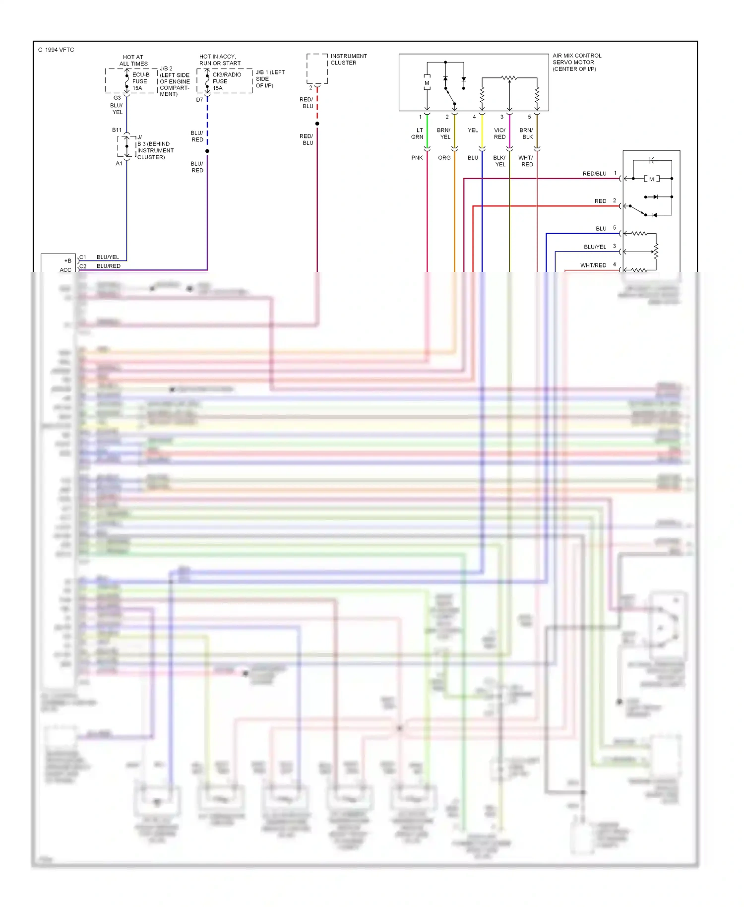 Wiring diagram grn/yel for Lexus ES XV10 facelift (1994-1996) (1 of 8)