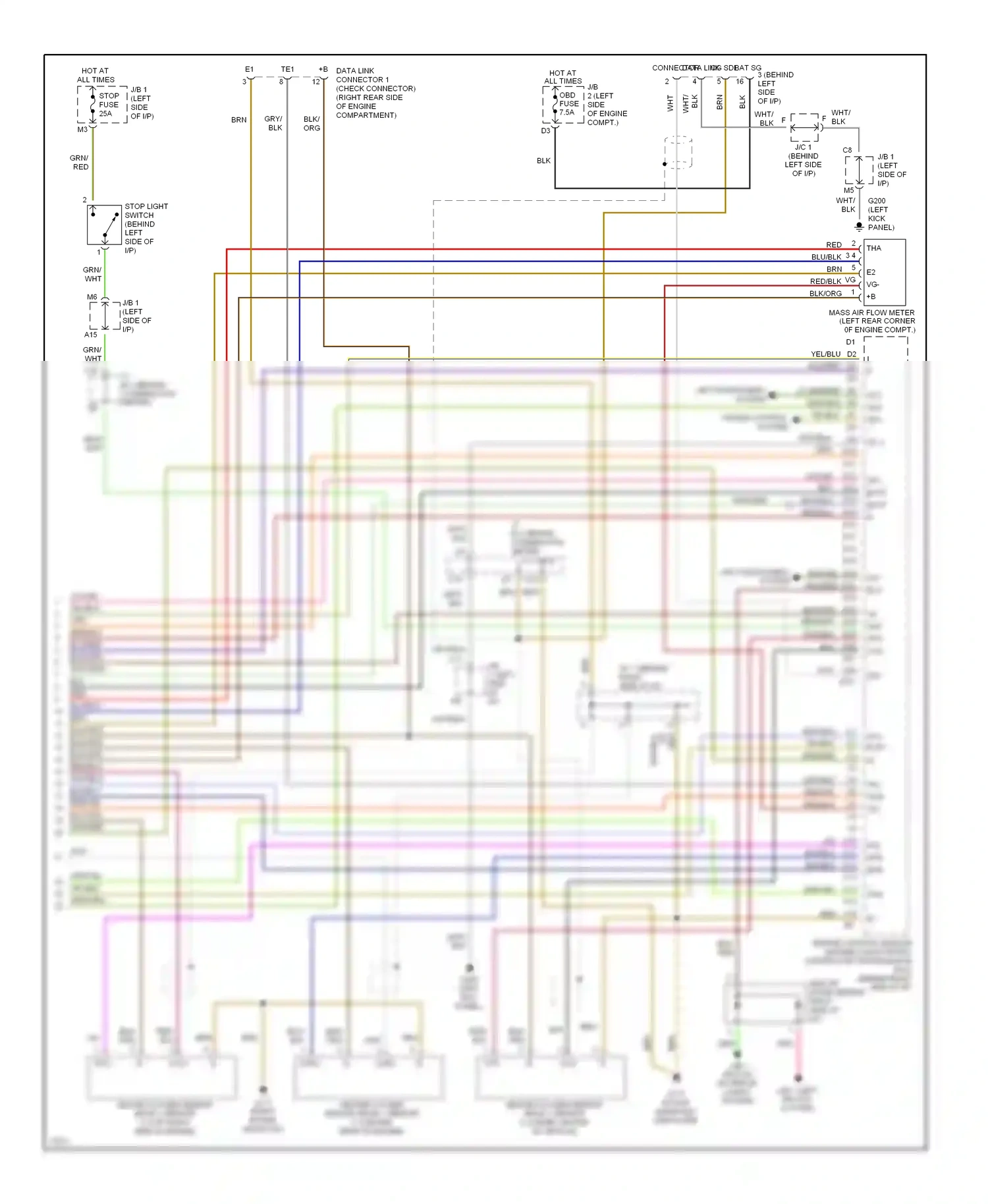 Wiring diagram lt grn/red for Lexus ES XV10 facelift (1994-1996) (10 of 11)