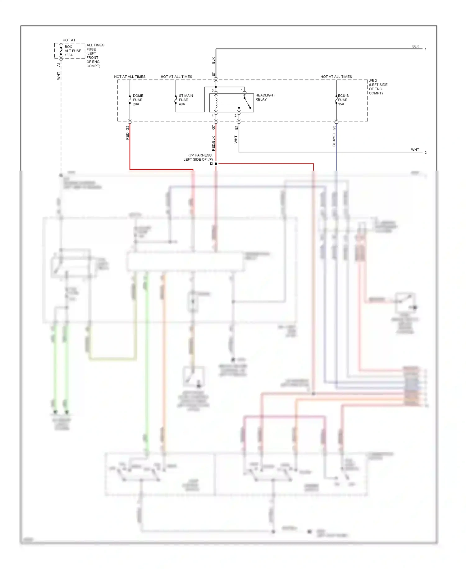 Wiring diagram on off for Lexus ES XV10 facelift (1994-1996) (3 of 3)