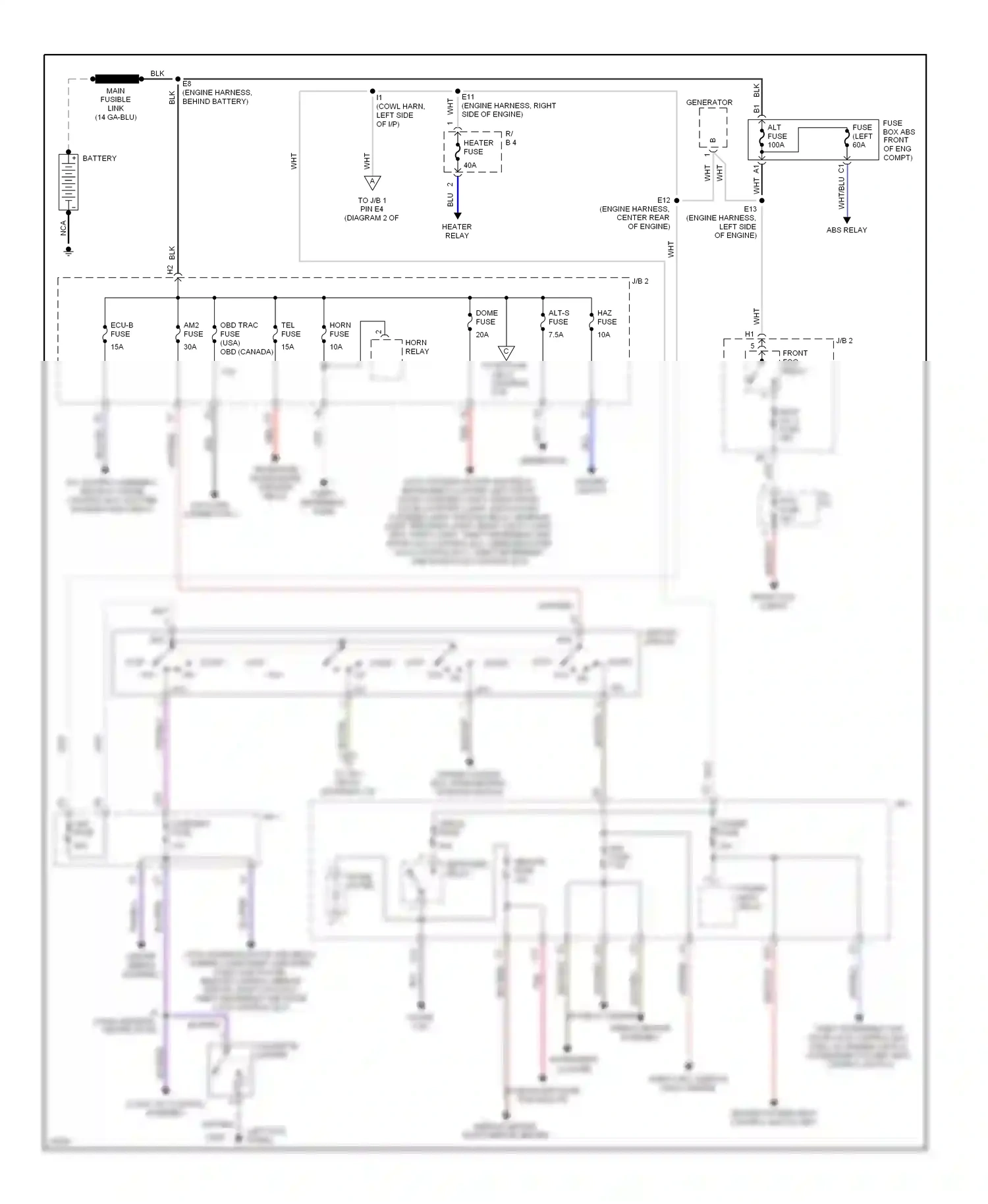 Wiring diagram pnk/blu for Lexus ES XV10 facelift (1994-1996) (5 of 9)