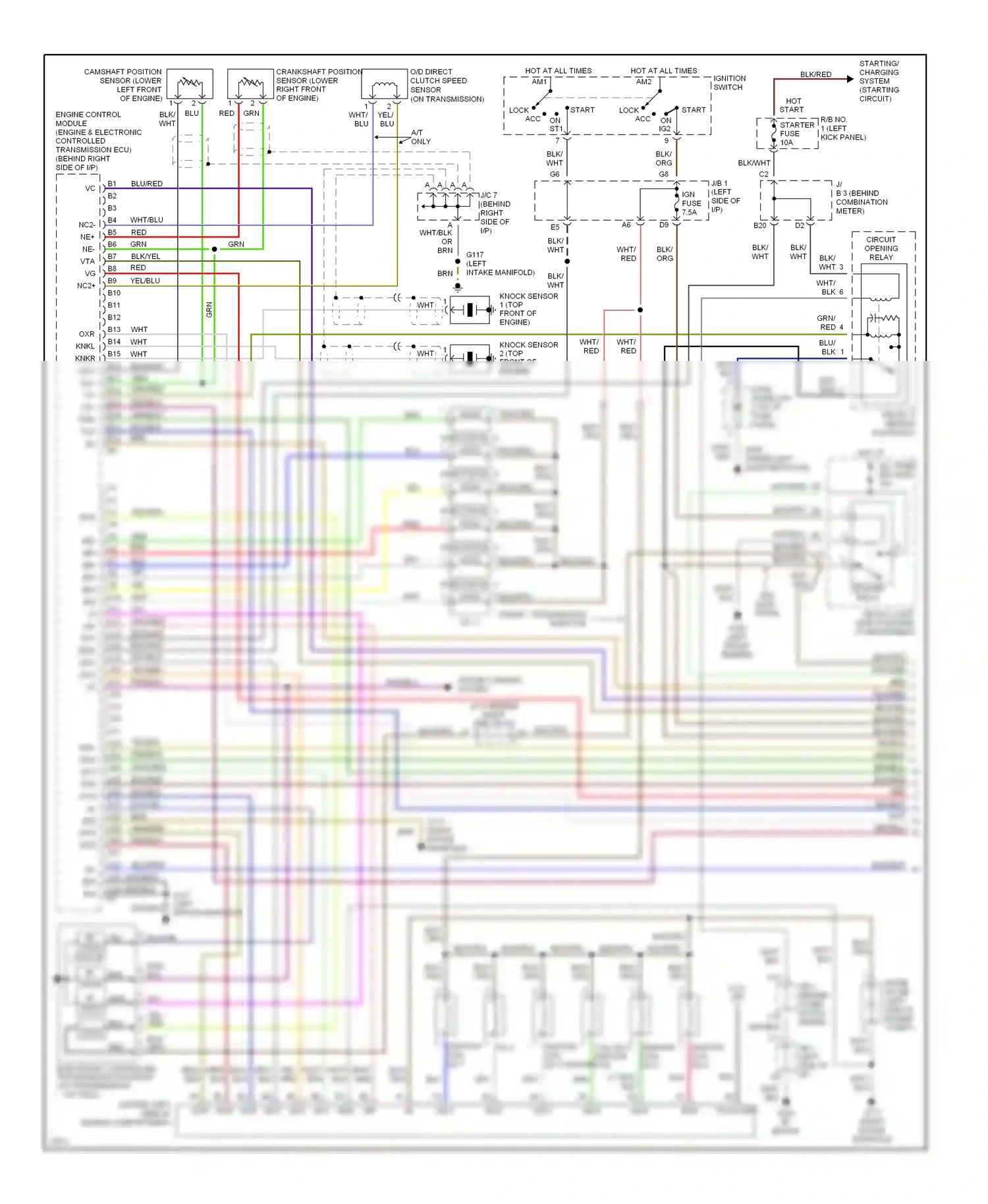 Wiring diagram red for Lexus ES XV10 facelift (1994-1996) (8 of 31)