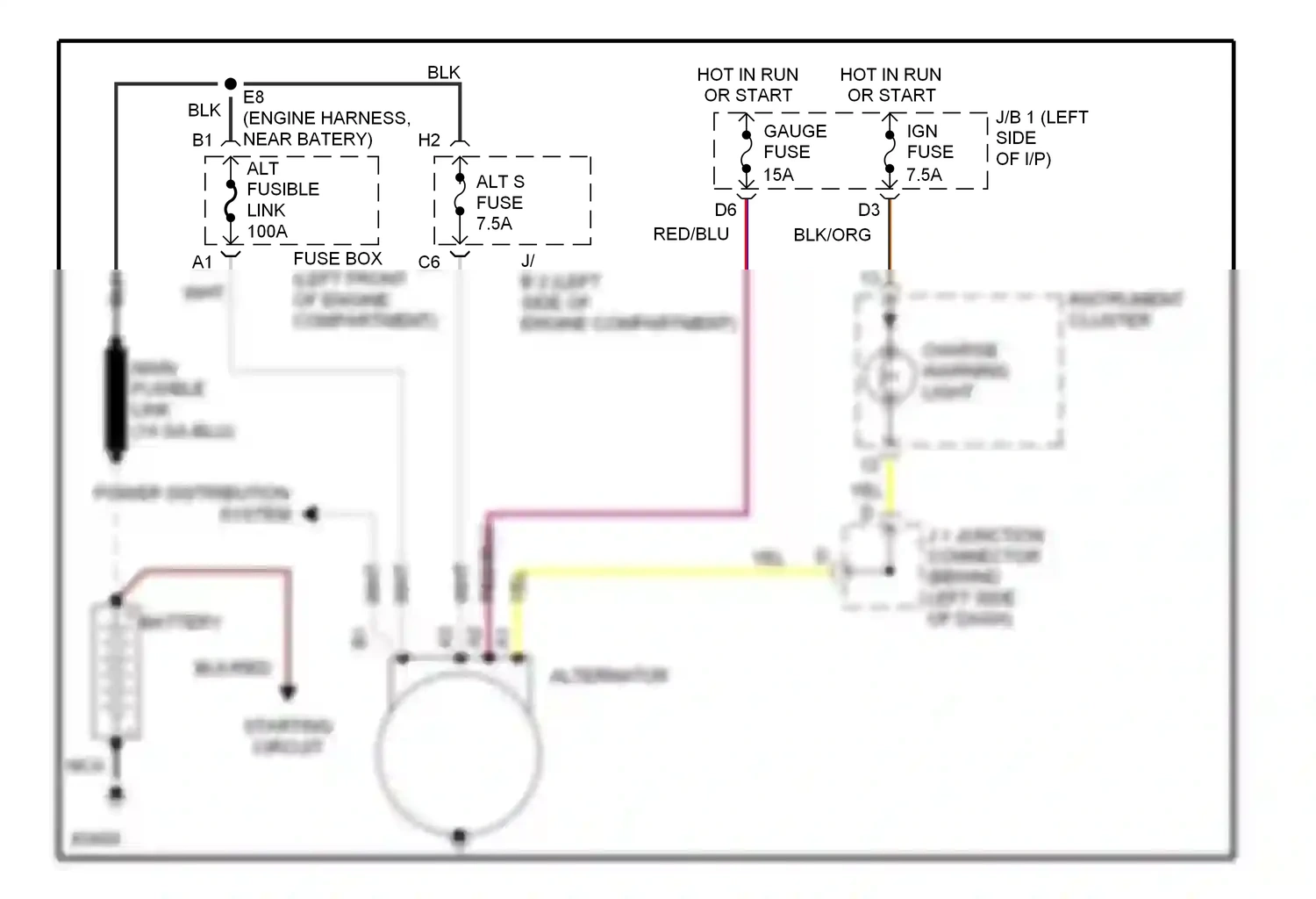 Wiring diagram red/blu for Lexus ES XV10 facelift (1994-1996) (21 of 26)