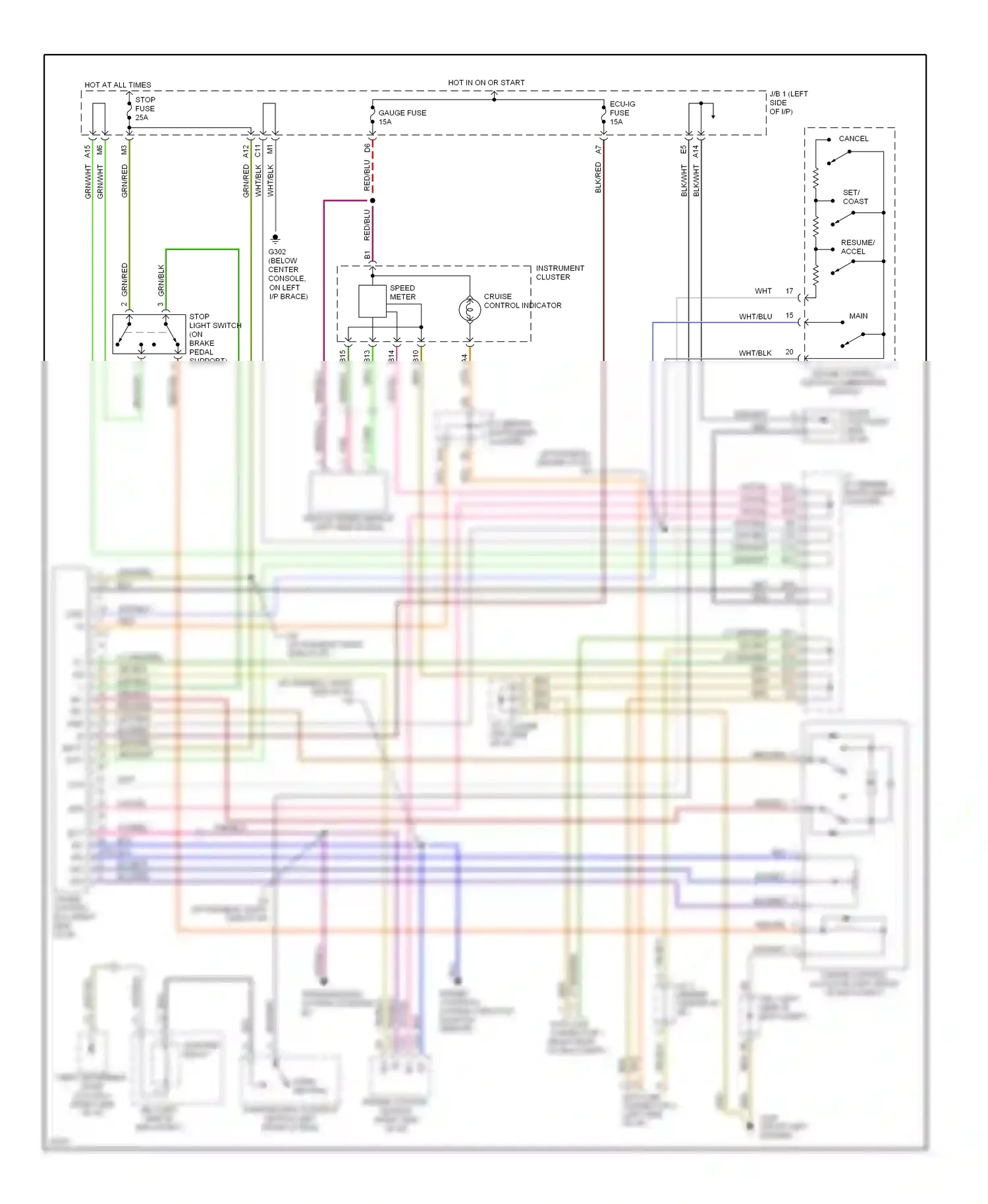Wiring diagram resume/ accel for Lexus ES XV10 facelift (1994-1996) (1 of 1)