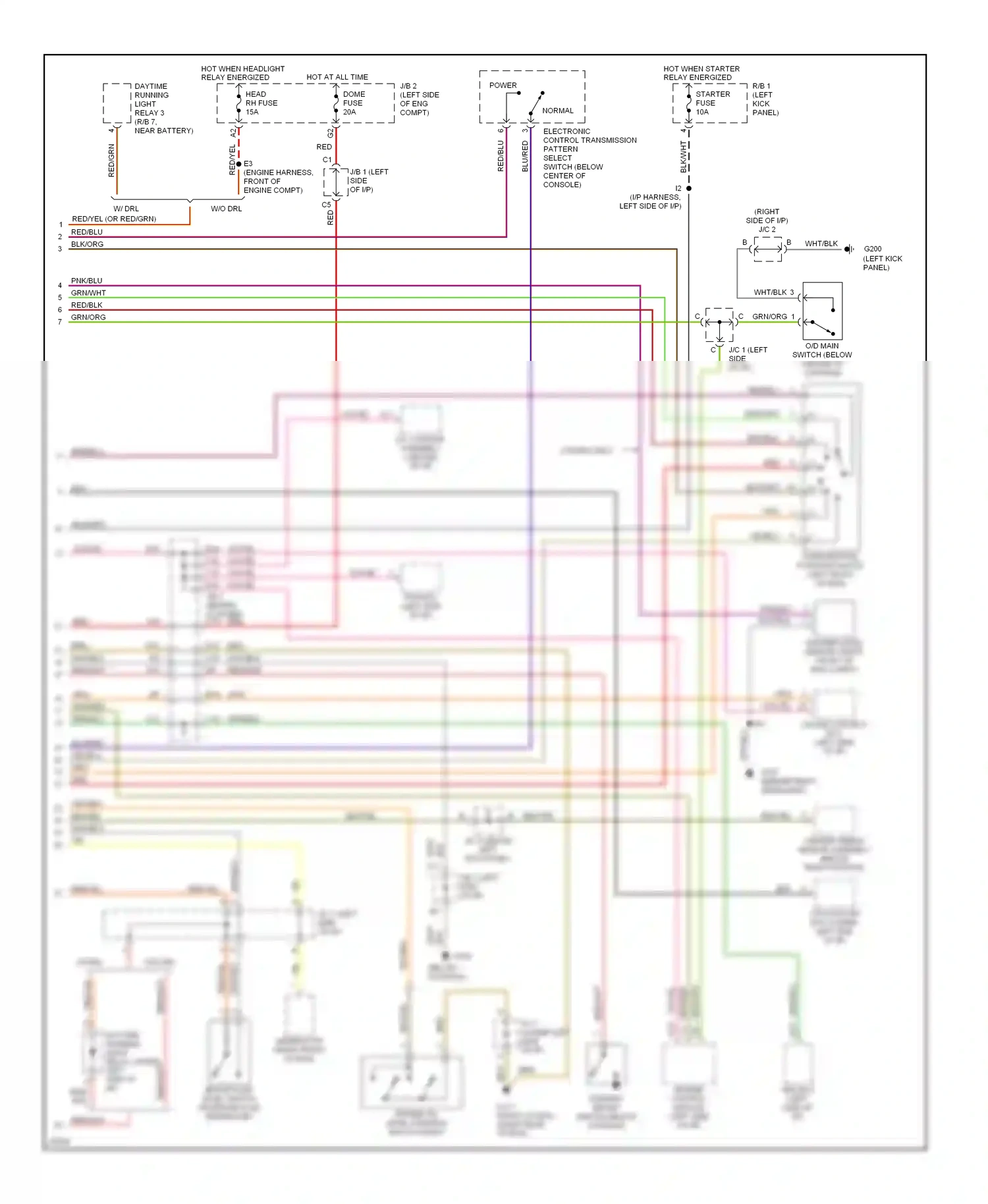 Wiring diagram yel for Lexus ES XV10 facelift (1994-1996) (13 of 22)