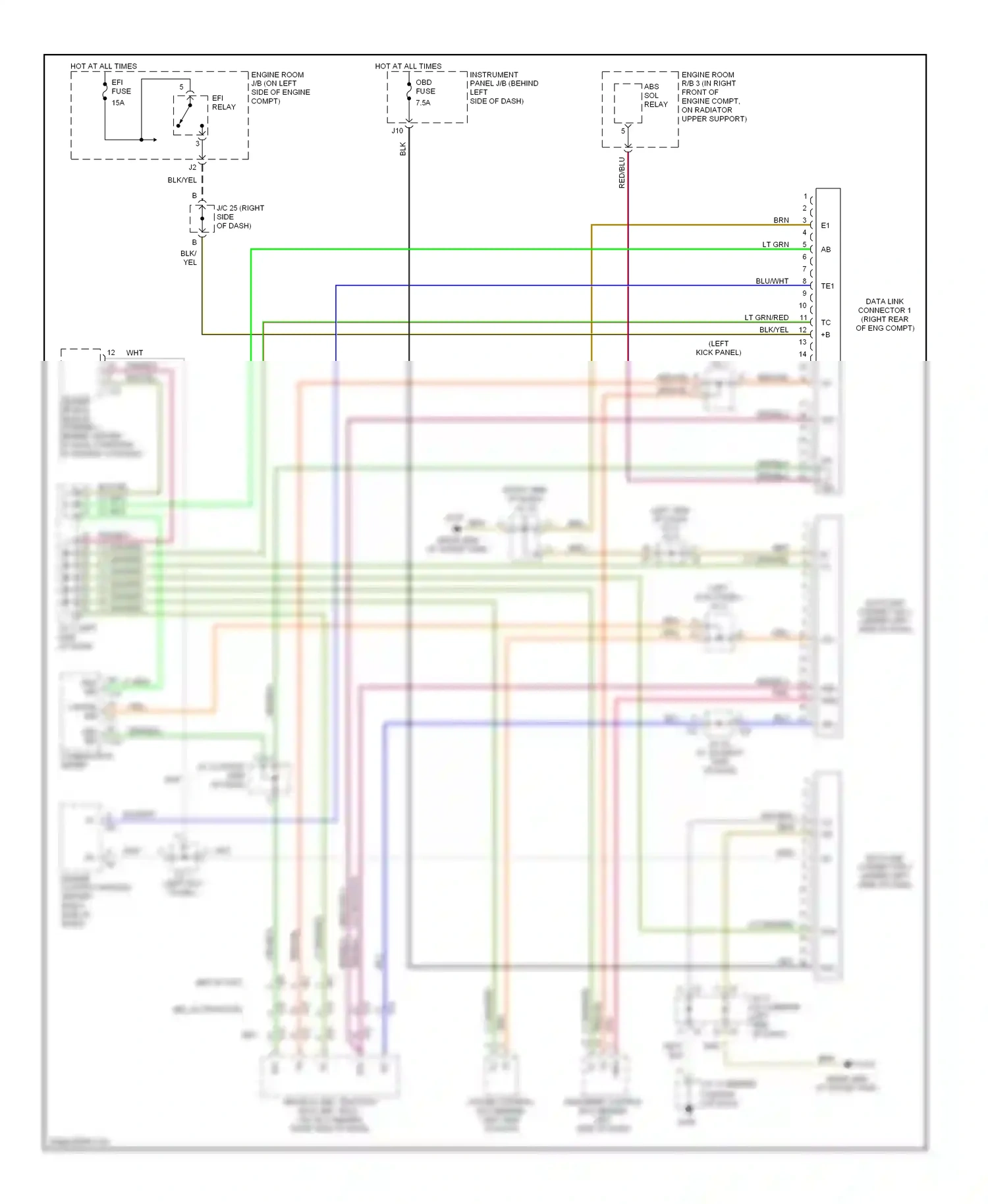 Computer data lines — Computer data lines. Lexus ES XV20 (1996-2001)
