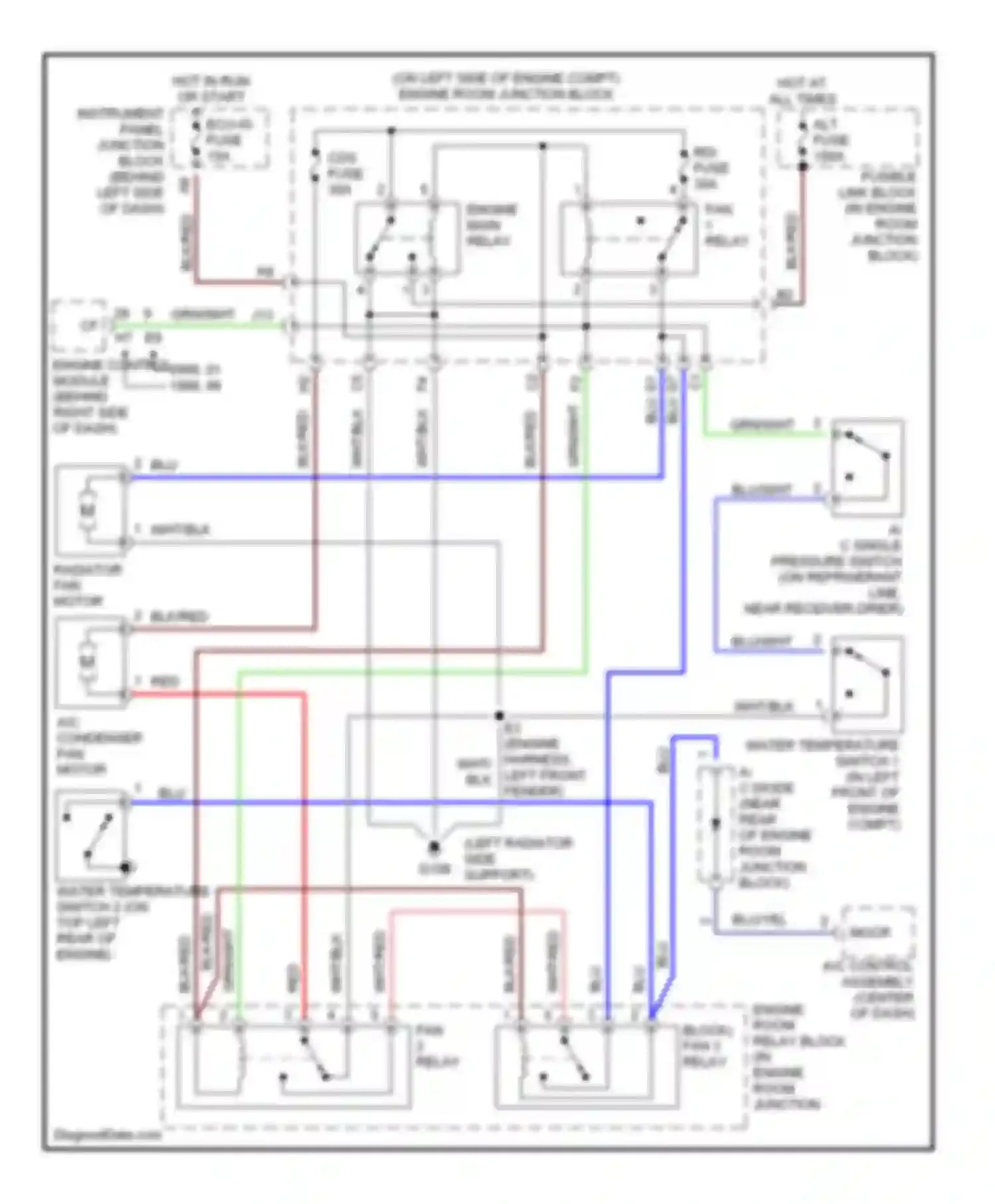 ES Lexus XV20 (1996-2001): Cooling fan circuit