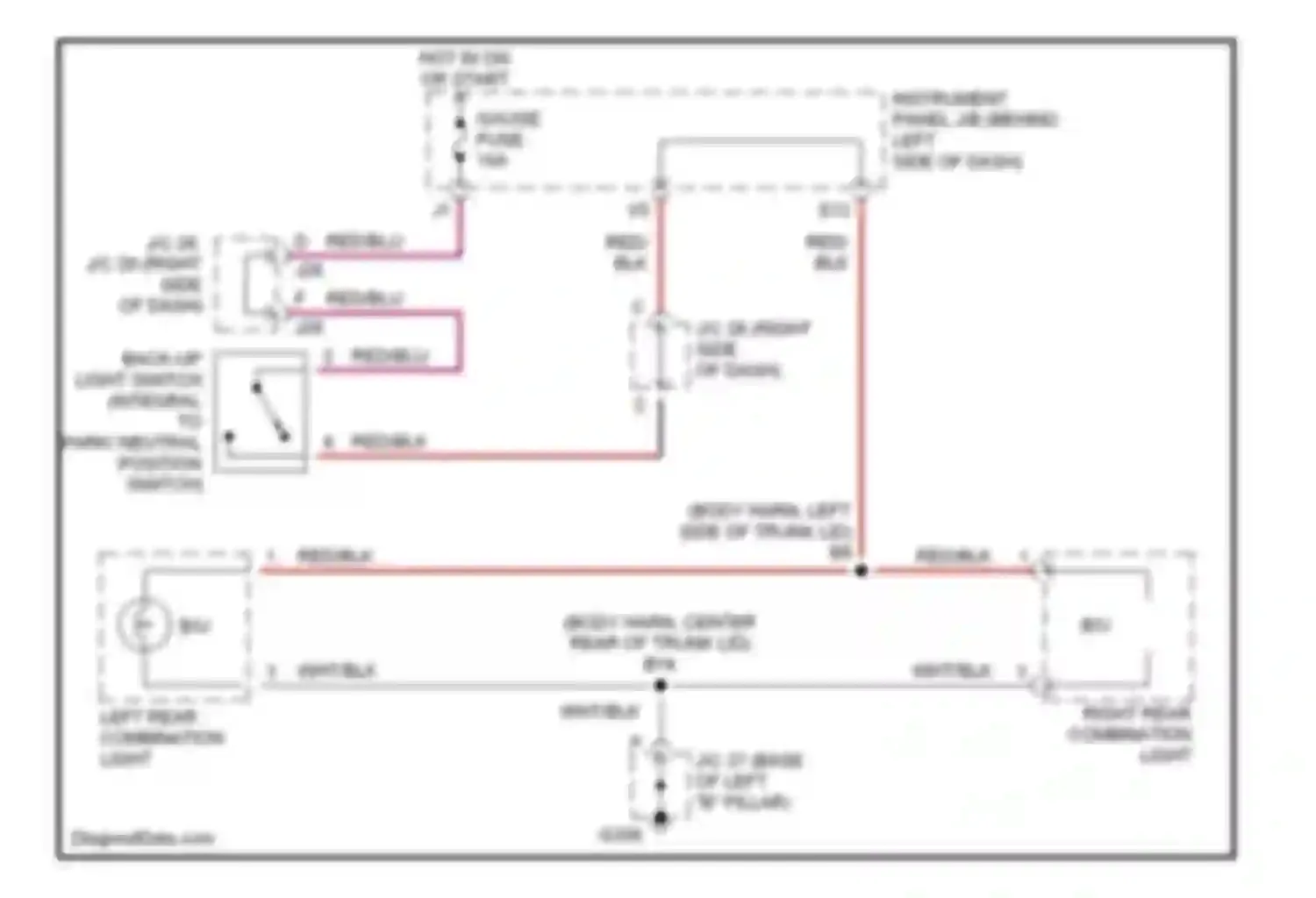 ES Lexus XV20 (1996-2001): Back-up lamps circuit