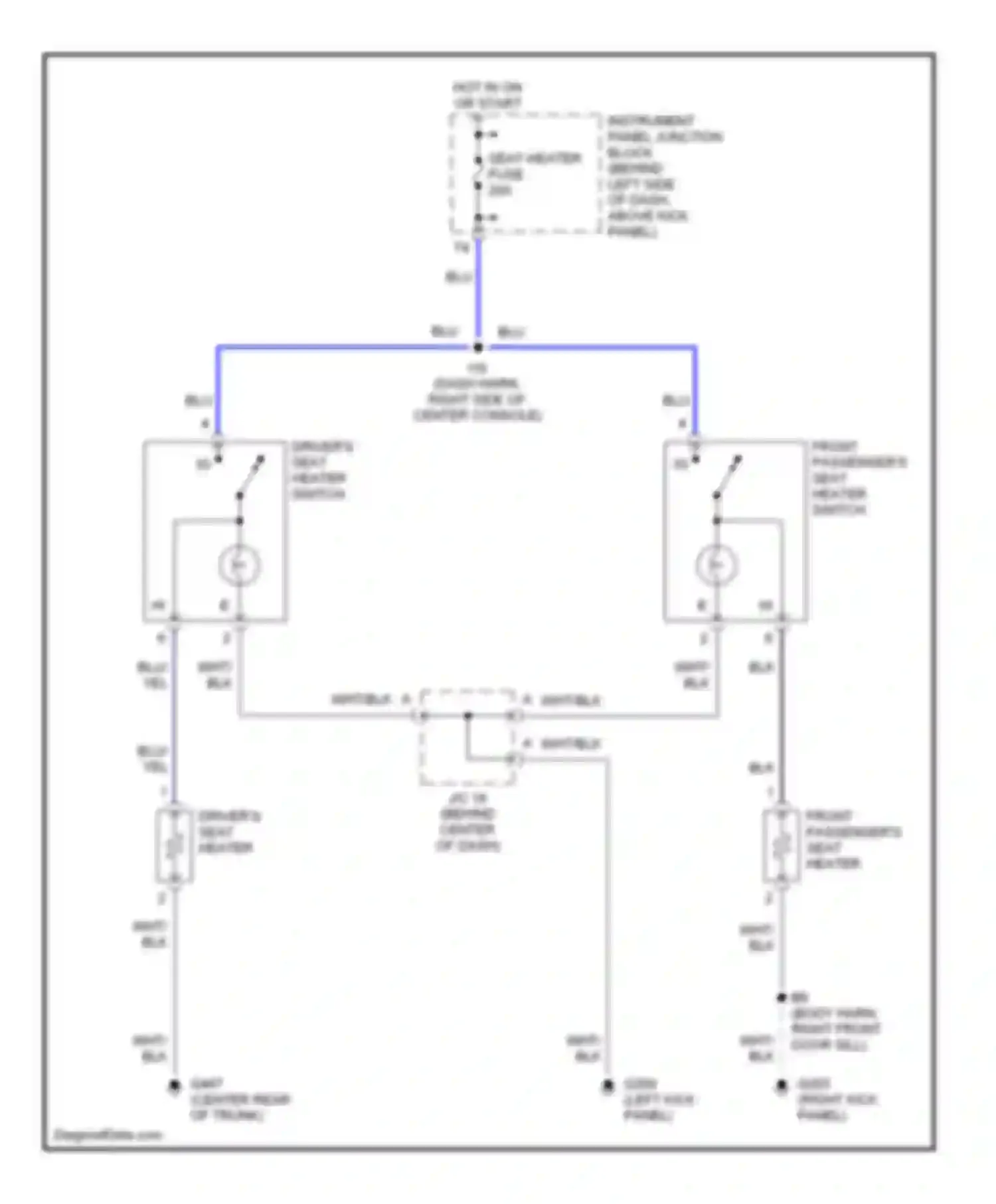 ES Lexus XV20 (1996-2001): Heated seats circuit