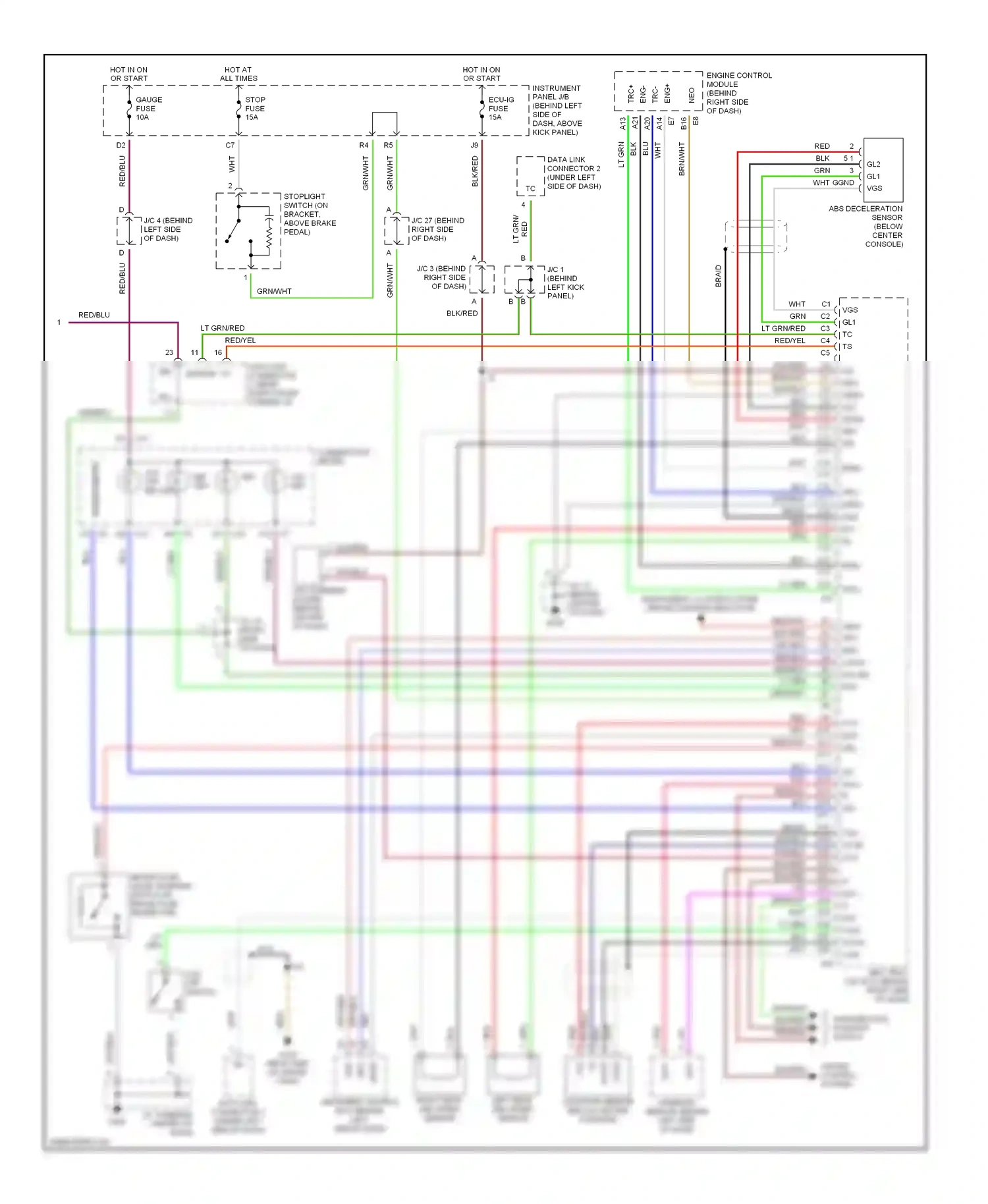 Wiring diagram blk/blu for Lexus ES XV20 (1996-2001) (1 of 4)