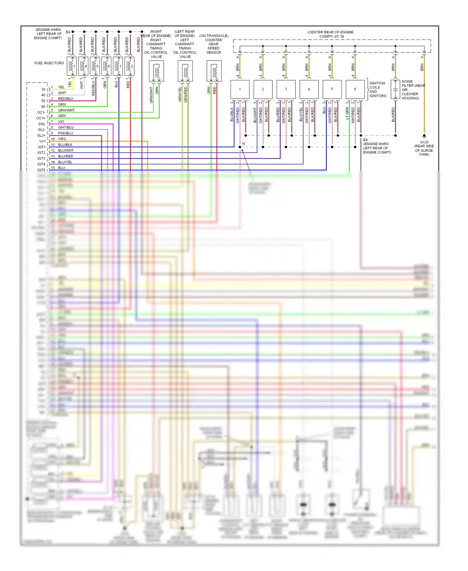Wiring diagram blu/blk for Lexus ES XV20 (1996-2001) (10 of 21)
