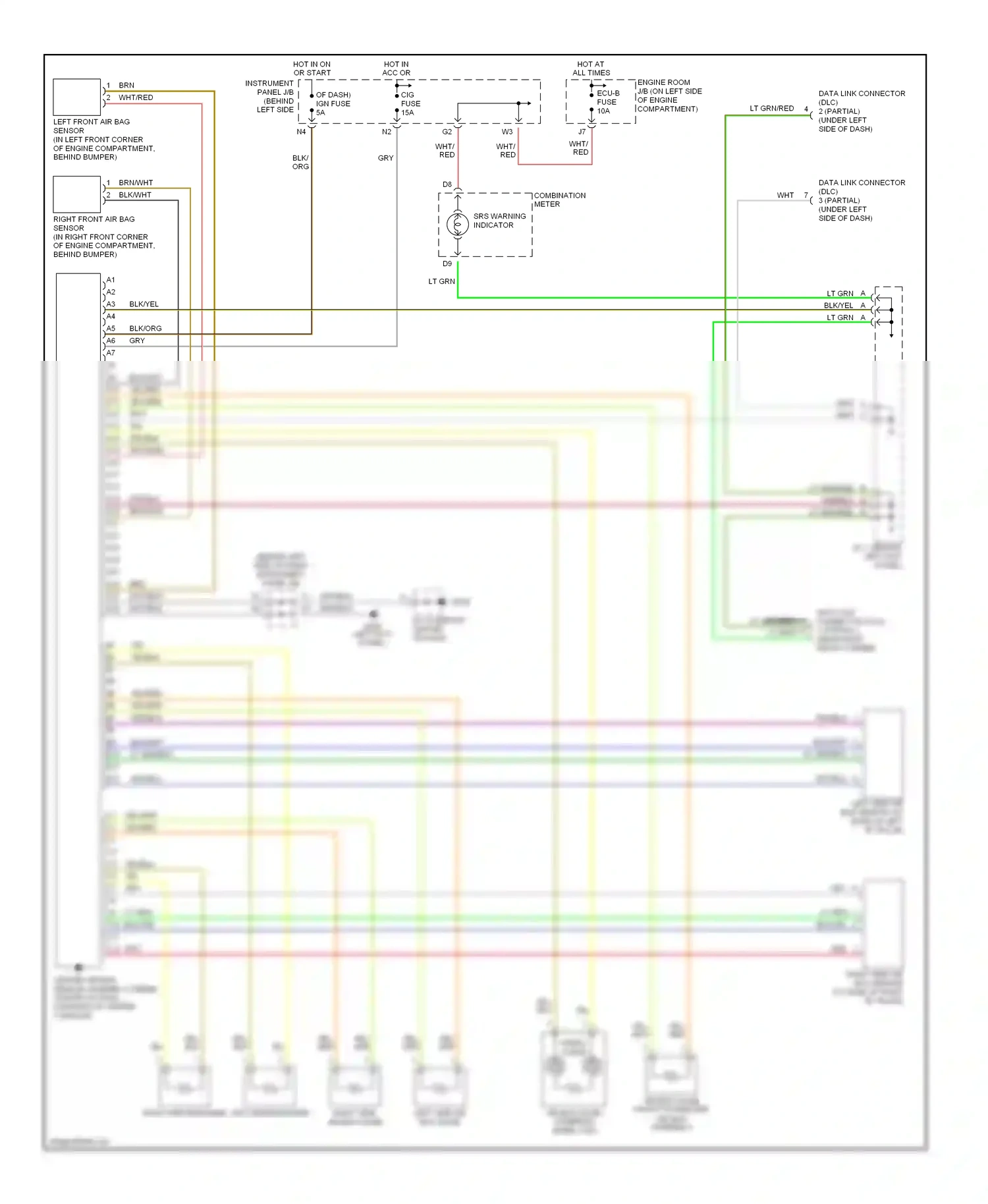Wiring diagram combination meter for Lexus ES XV20 (1996-2001) (15 of 15)
