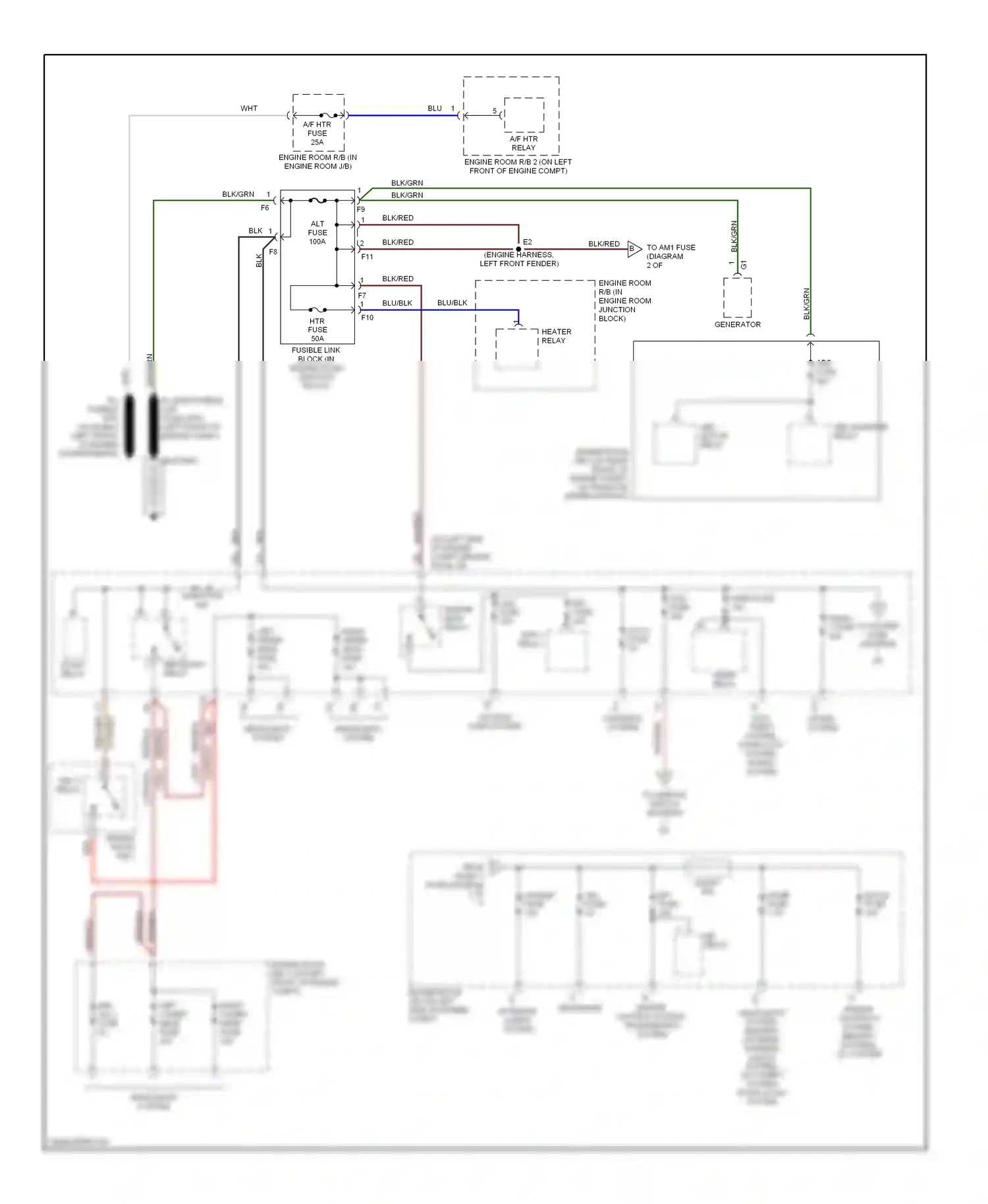 Wiring diagram engine room r/b 2 for Lexus ES XV20 (1996-2001) (1 of 1)