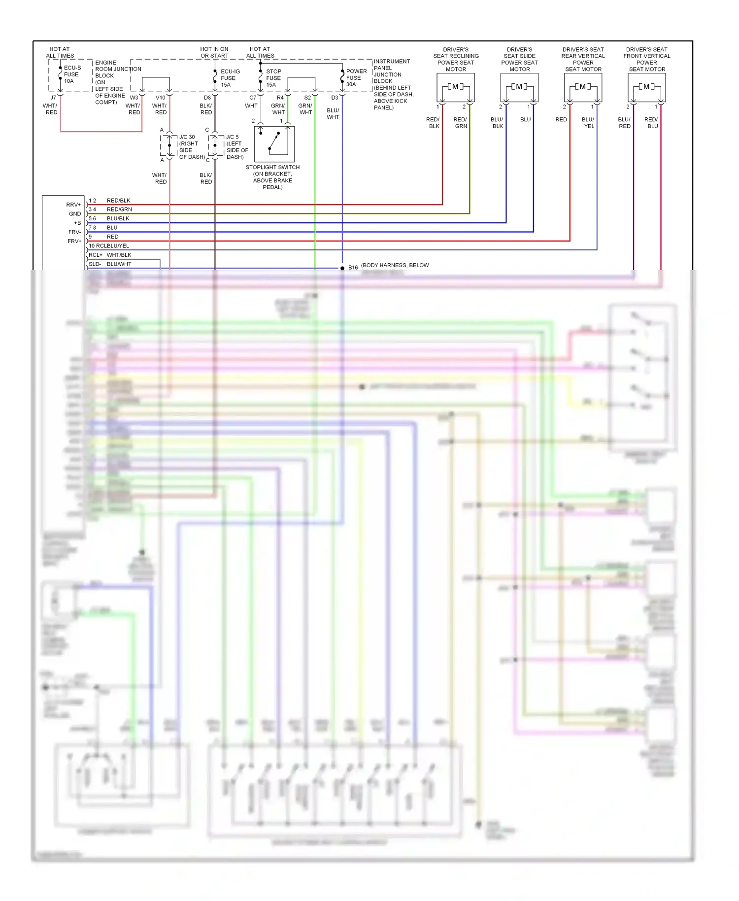 Lexus ES XV20 (1996-2001) front wiring diagram  (1 of 2)