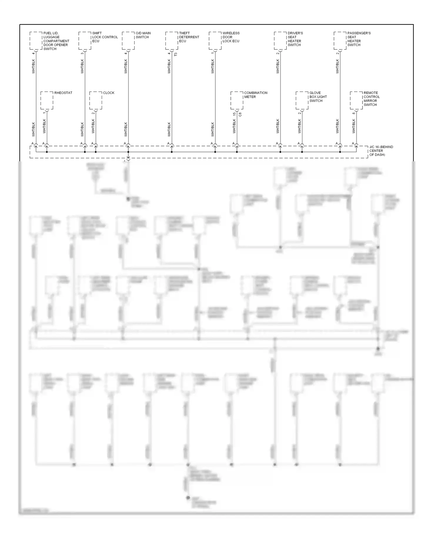 Wiring diagram glove box light switch for Lexus ES XV20 (1996-2001) (1 of 2)