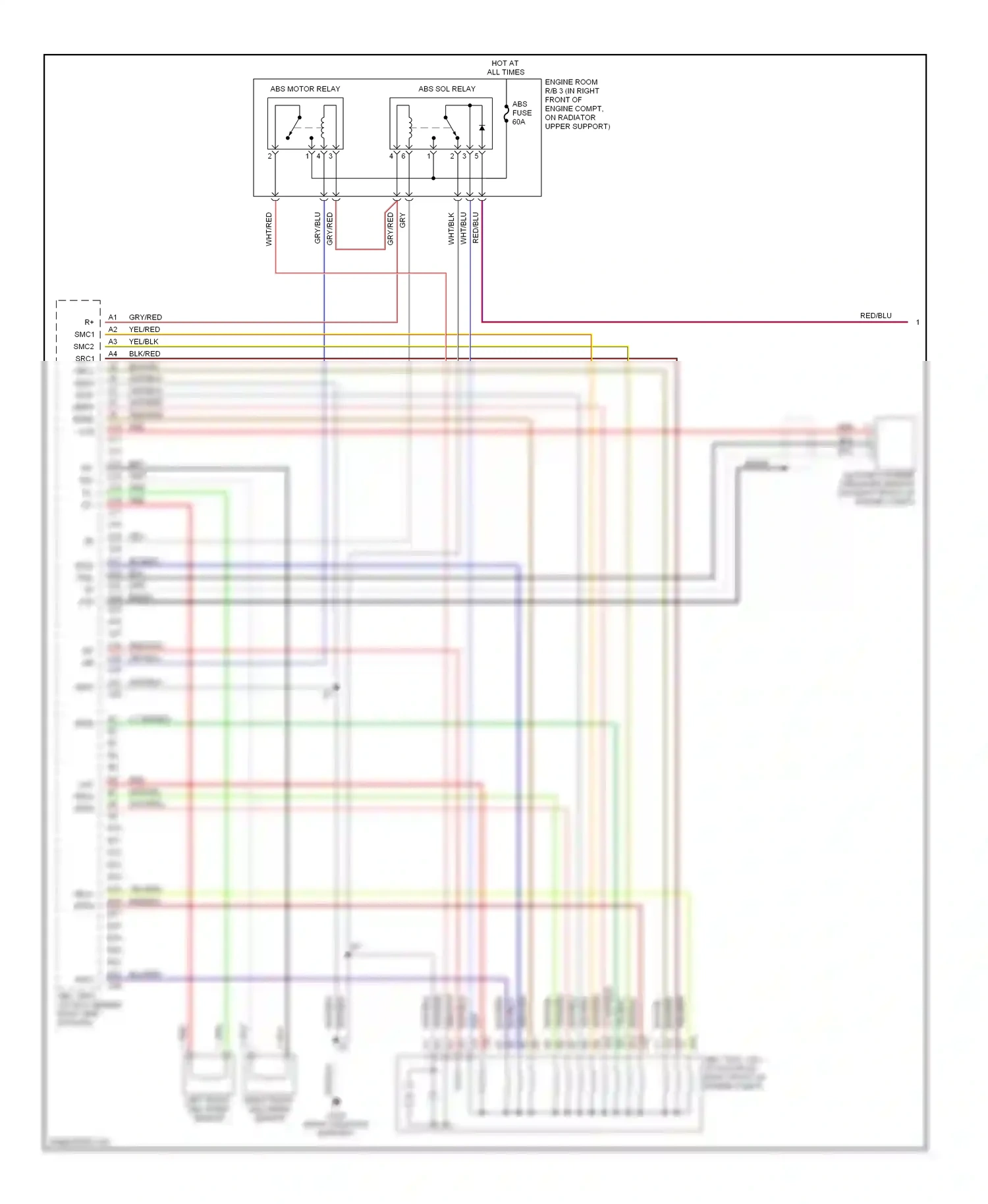 Wiring diagram gry/blu for Lexus ES XV20 (1996-2001) (3 of 6)