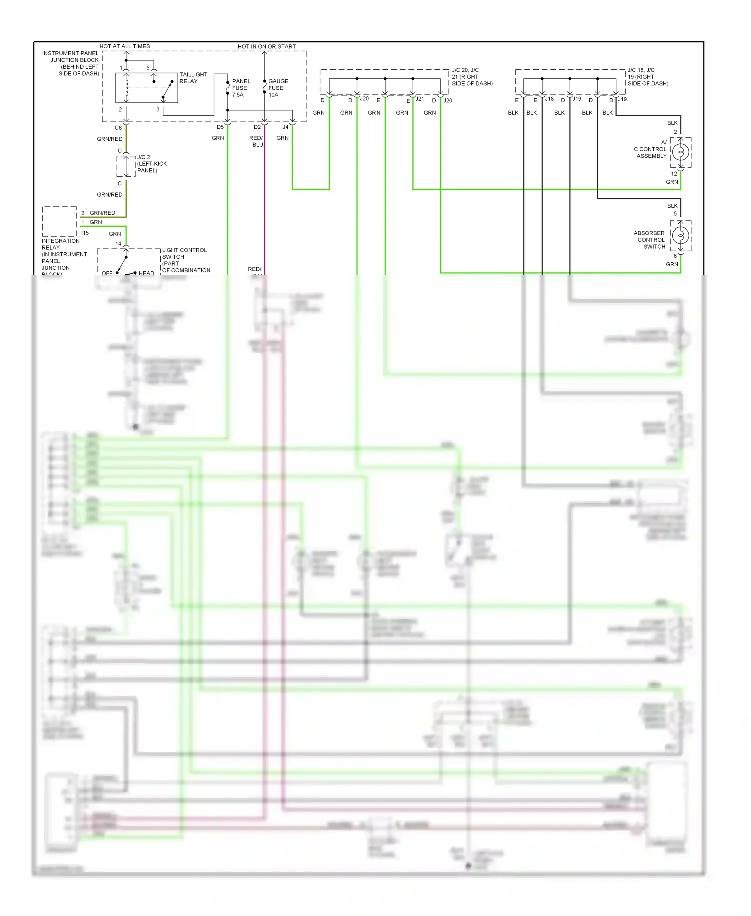 Wiring diagram ill- tr for Lexus ES XV20 (1996-2001) (1 of 1)