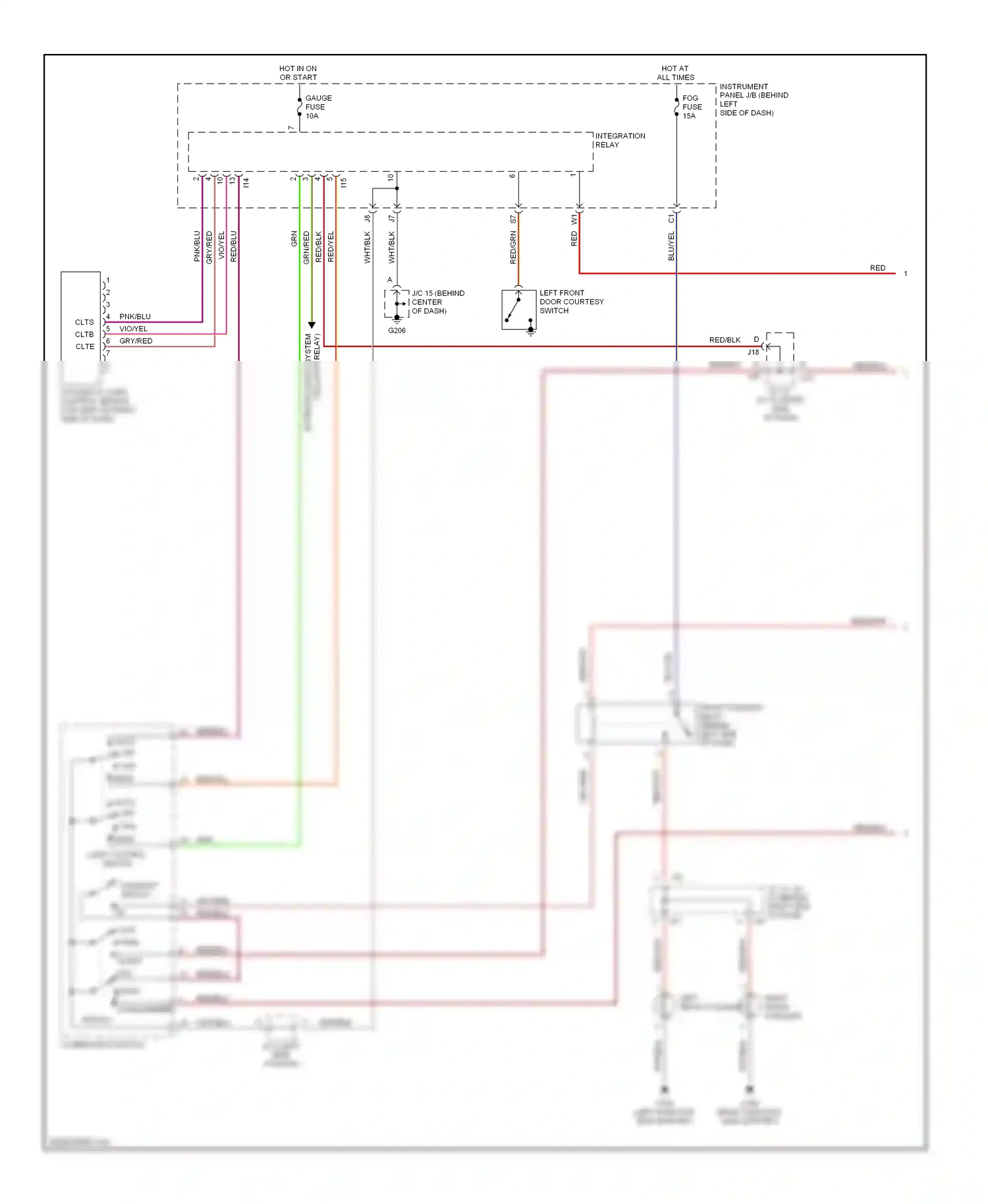 Wiring diagram integration relay for Lexus ES XV20 (1996-2001) (6 of 11)