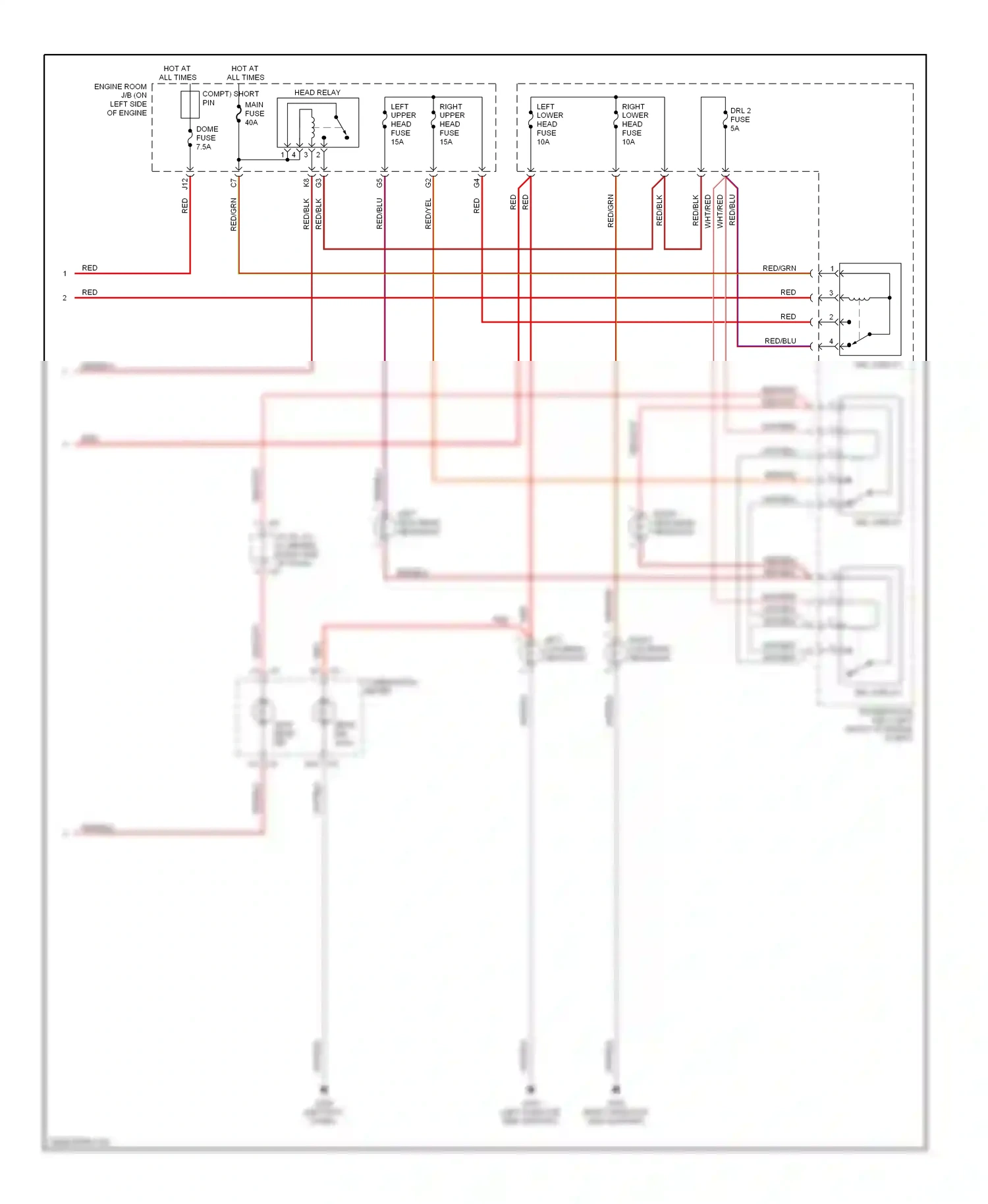Lexus ES XV20 (1996-2001) (left kick panel) wiring diagram  (5 of 16)
