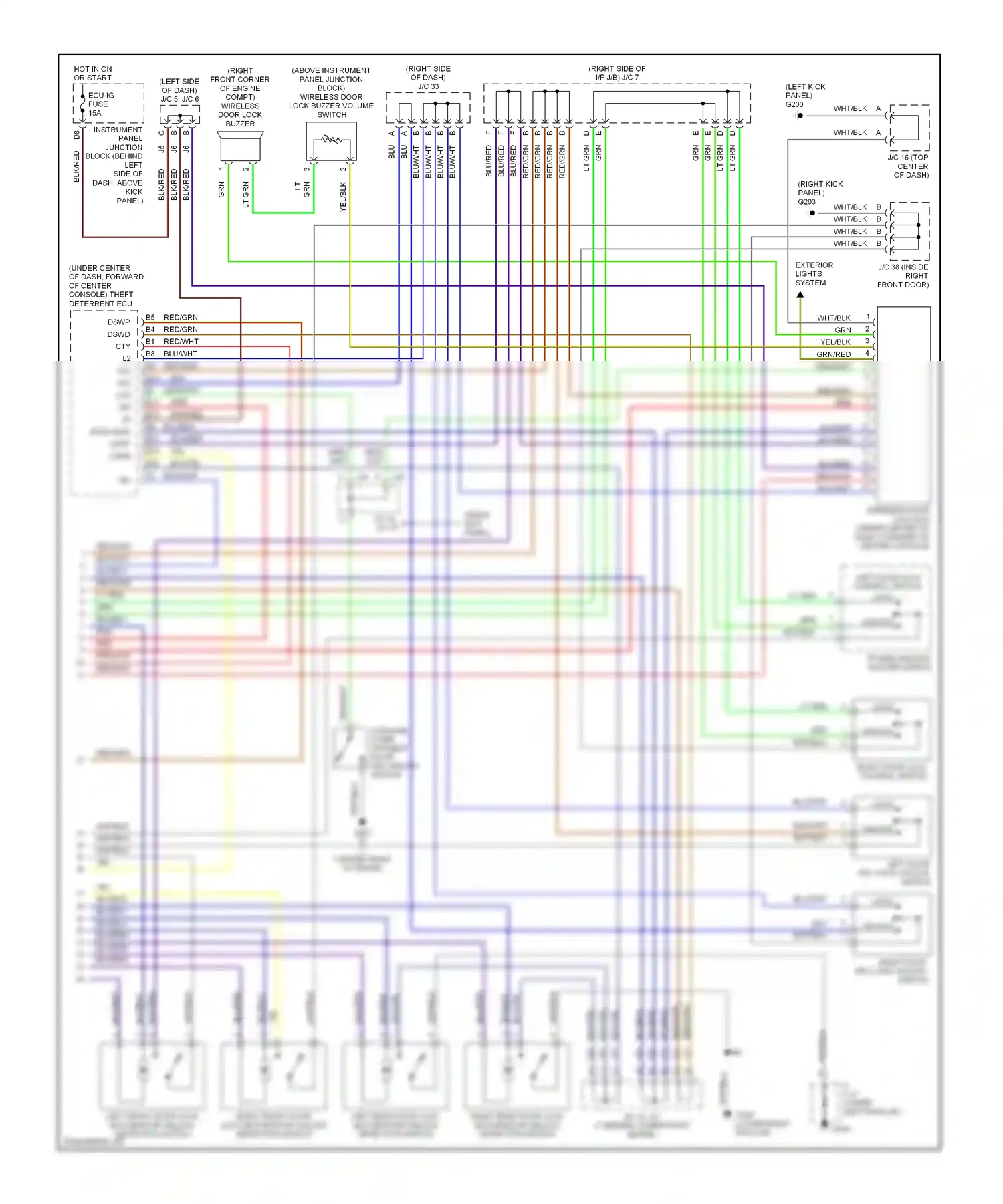 Lexus ES XV20 (1996-2001) (left kick panel) wiring diagram  (13 of 16)