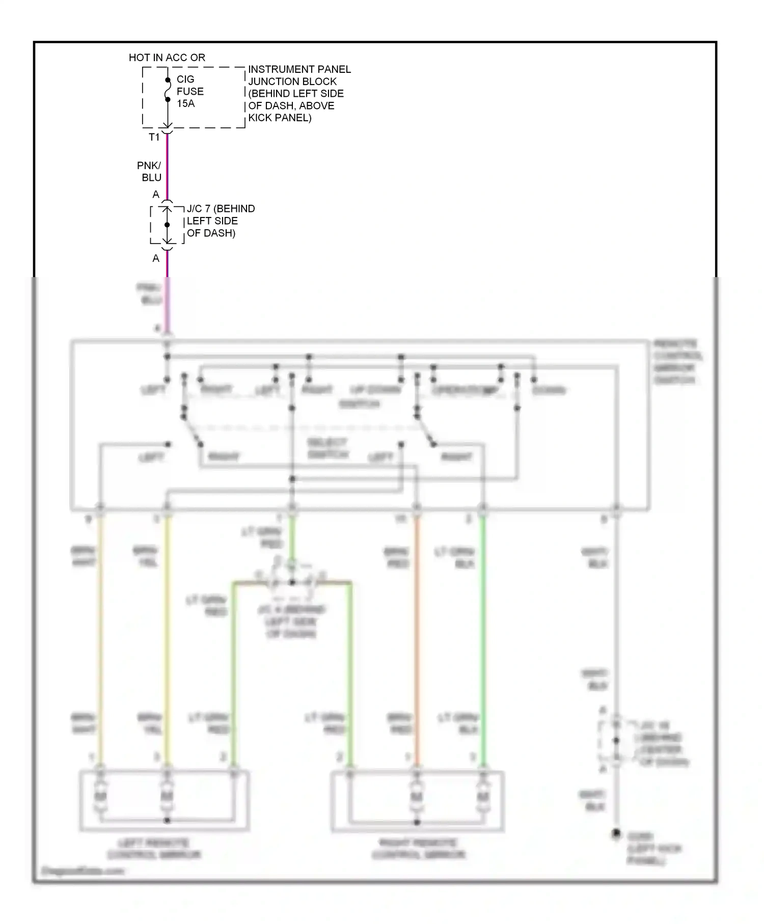 Lexus ES XV20 (1996-2001) (left kick panel) wiring diagram  (14 of 16)