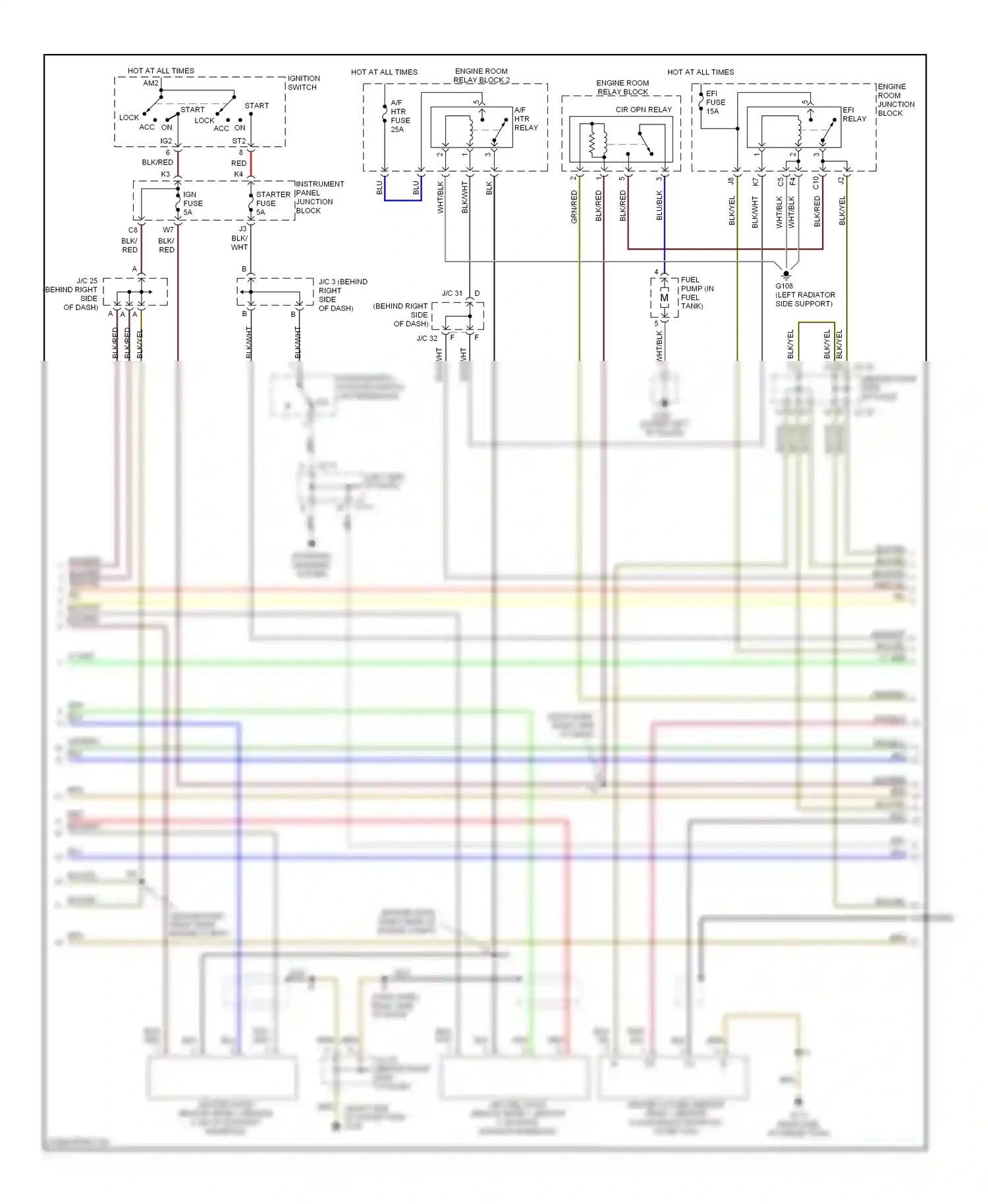 Wiring diagram starting/ charging system for Lexus ES XV20 (1996-2001) (1 of 1)