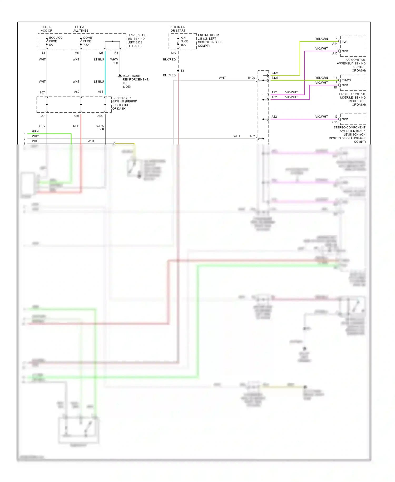 Wiring diagram adjustable pedal ecu (behind left for Lexus ES XV30 facelift (2003-2006) (1 of 1)