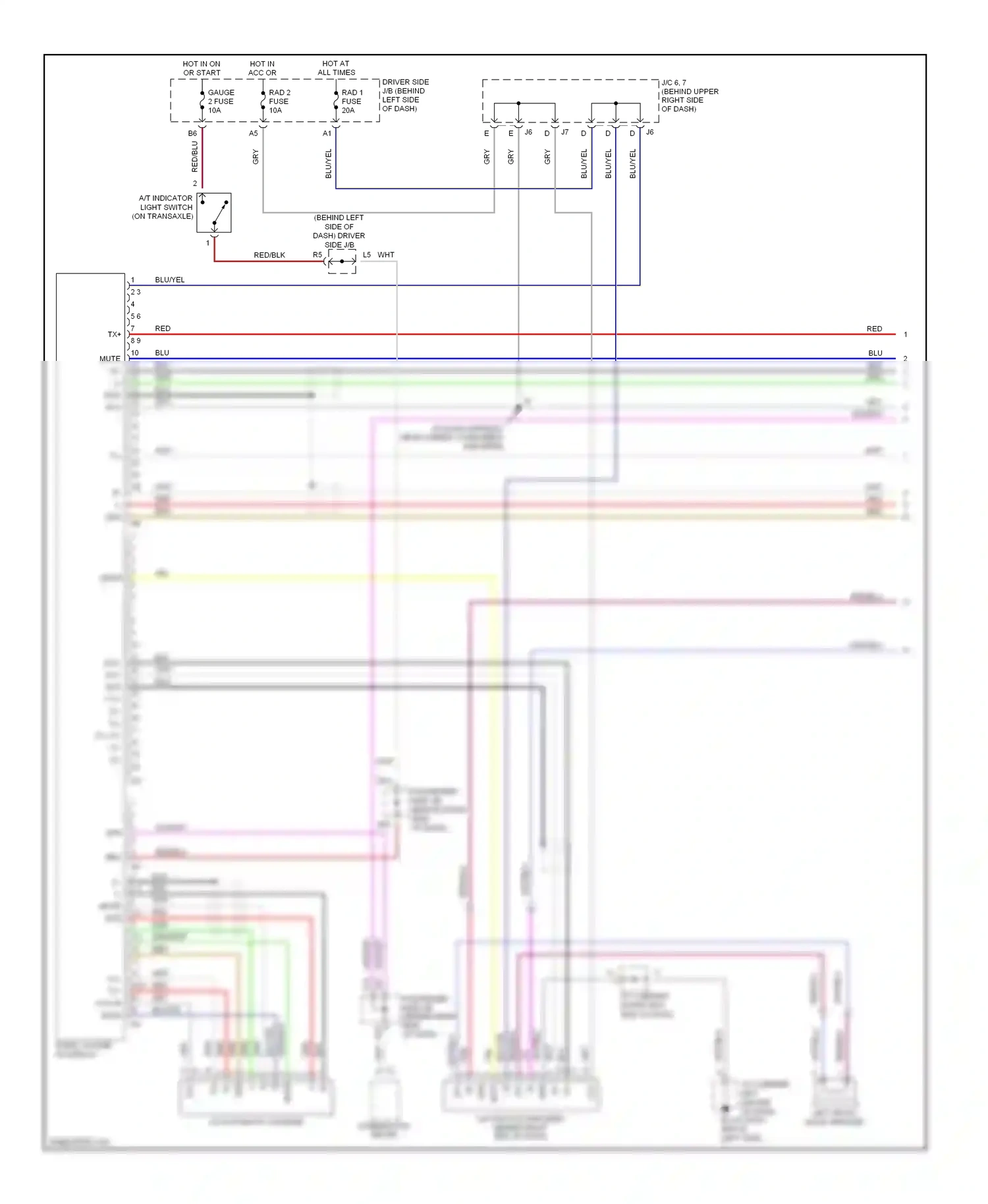 Lexus ES XV30 facelift (2003-2006) a/t indicator light switch (on transaxle) wiring diagram  (6 of 7)