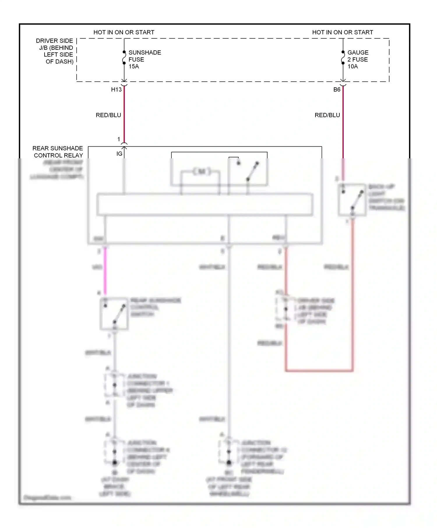 Lexus ES XV30 facelift (2003-2006) back-up light switch (on transaxle) wiring diagram  (2 of 2)