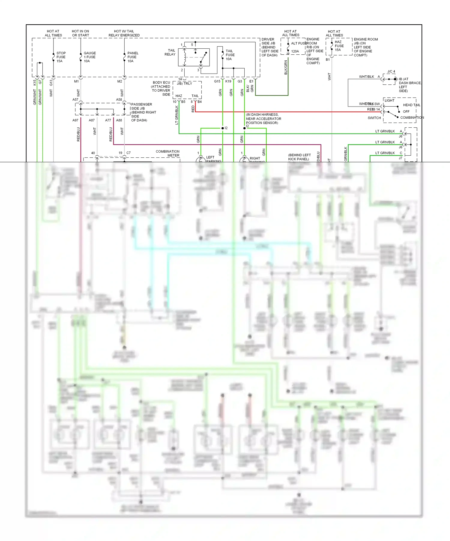 Wiring diagram blk/grn for Lexus ES XV30 facelift (2003-2006) (1 of 4)