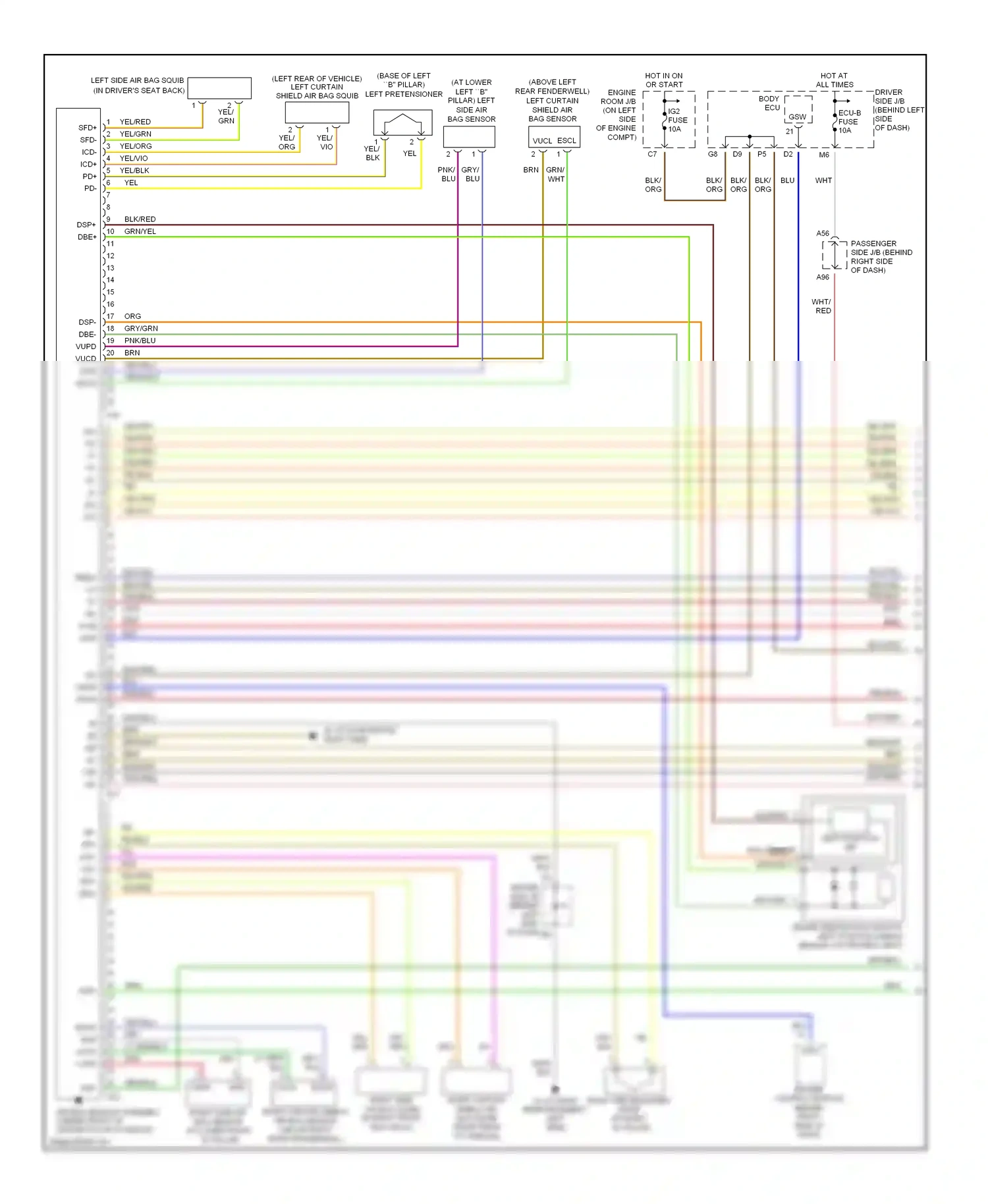 Wiring diagram blk/org for Lexus ES XV30 facelift (2003-2006) (8 of 12)