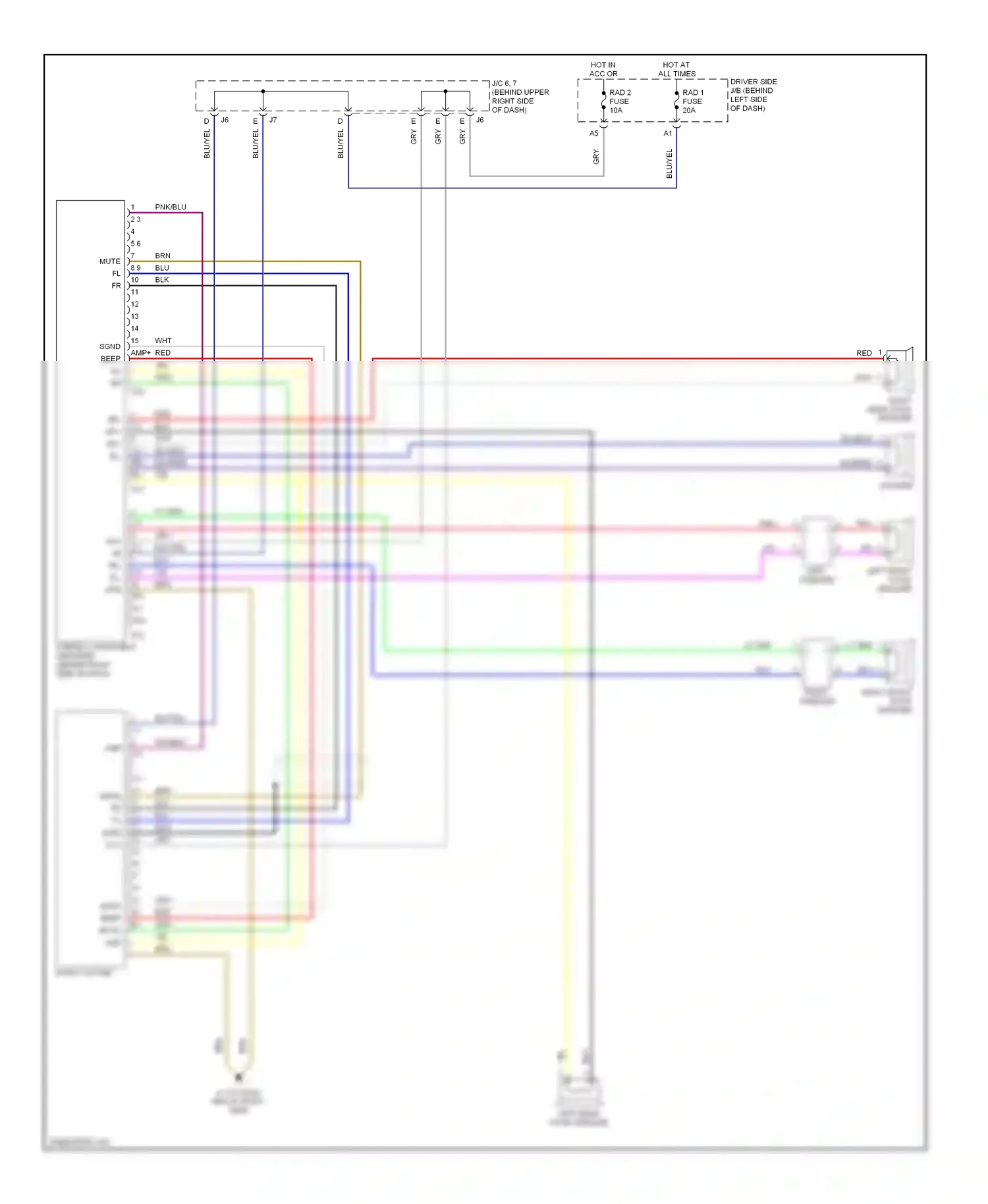 Wiring diagram blu/red for Lexus ES XV30 facelift (2003-2006) (17 of 21)