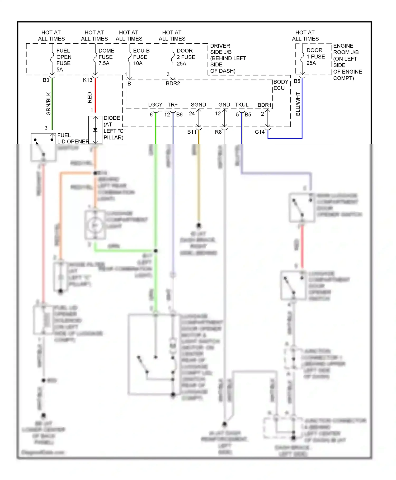 Wiring diagram blu/wht for Lexus ES XV30 facelift (2003-2006) (21 of 22)