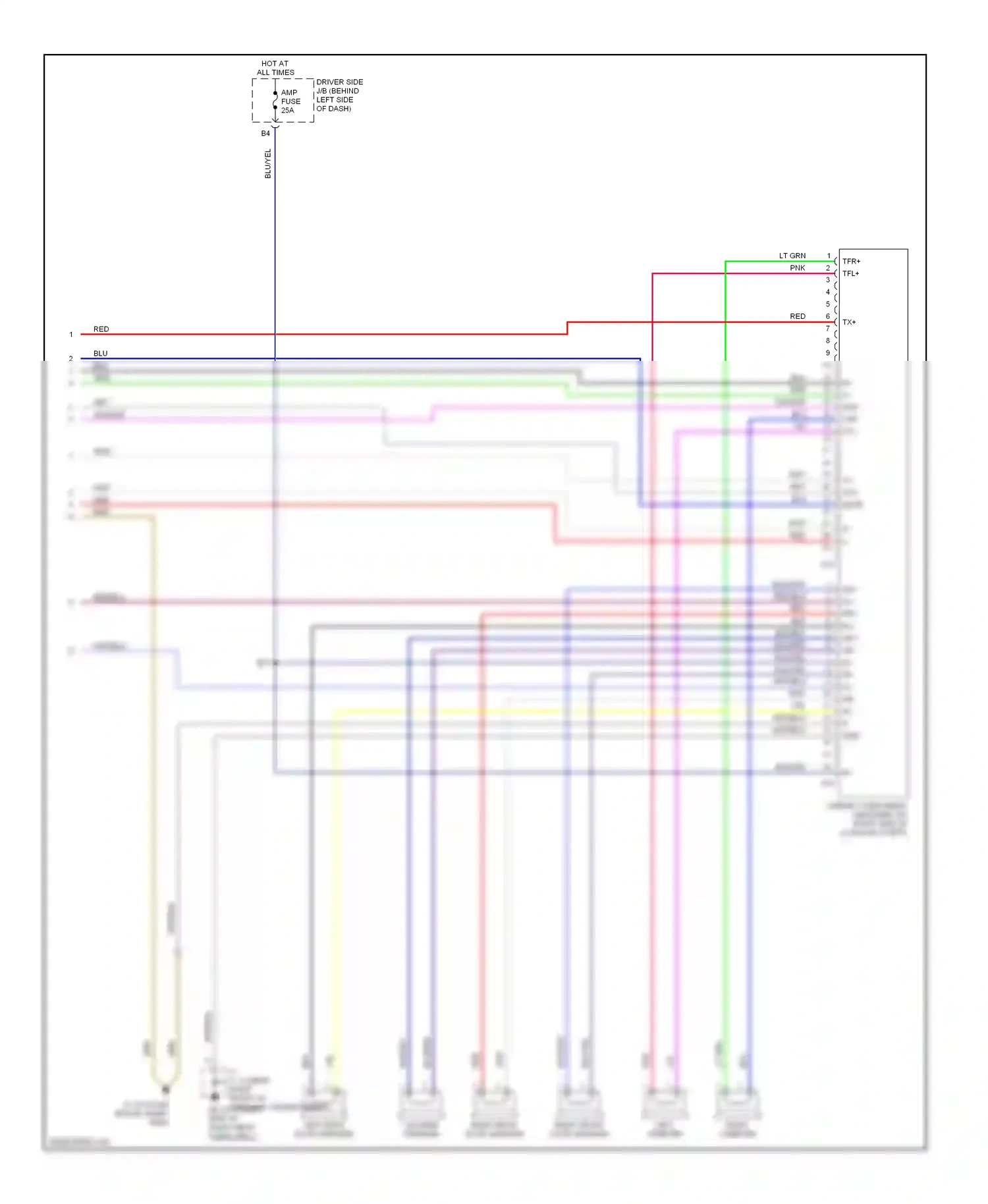 Wiring diagram blu/yel for Lexus ES XV30 facelift (2003-2006) (13 of 27)
