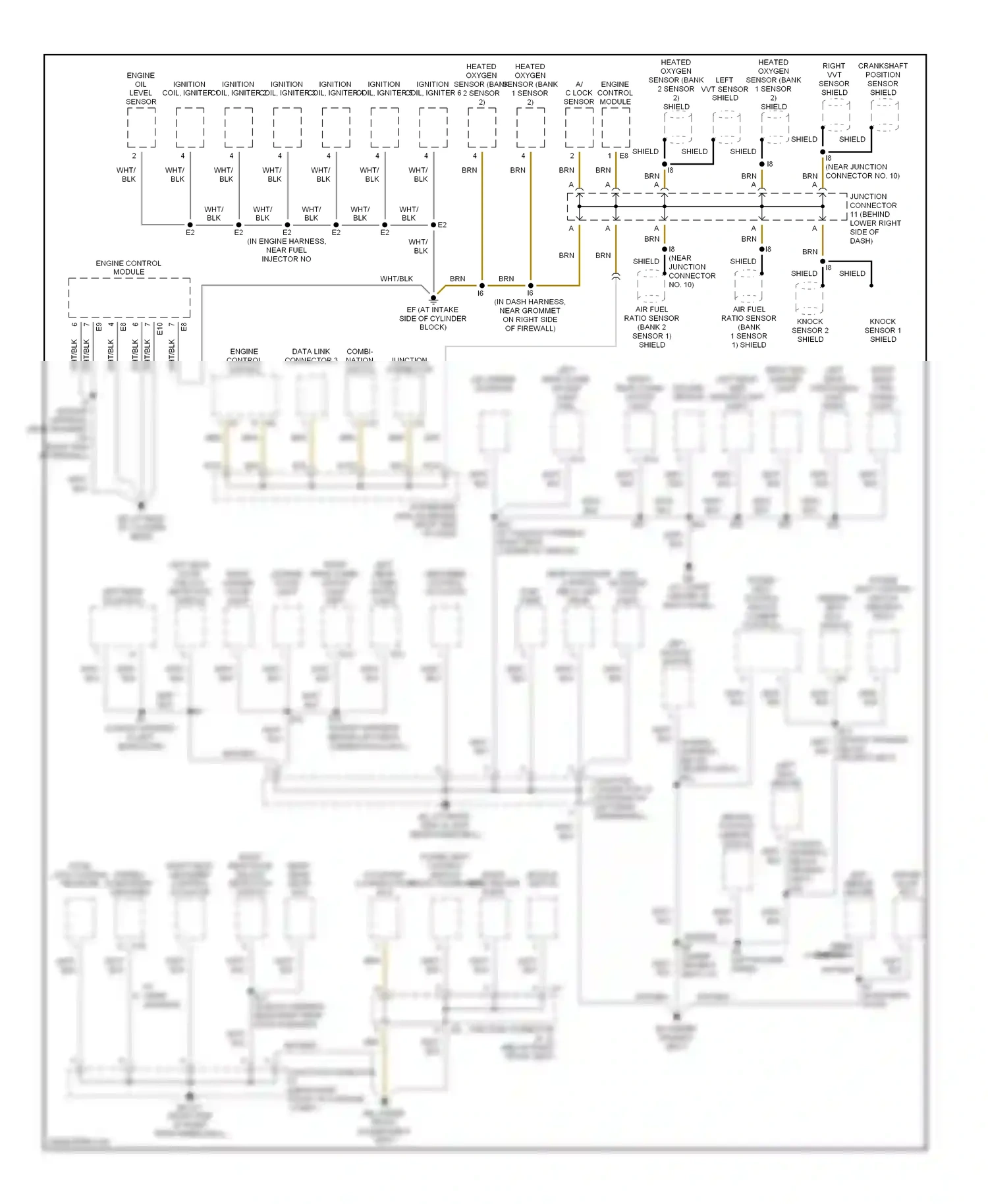 Wiring diagram combi- nation switch for Lexus ES XV30 facelift (2003-2006) (2 of 2)
