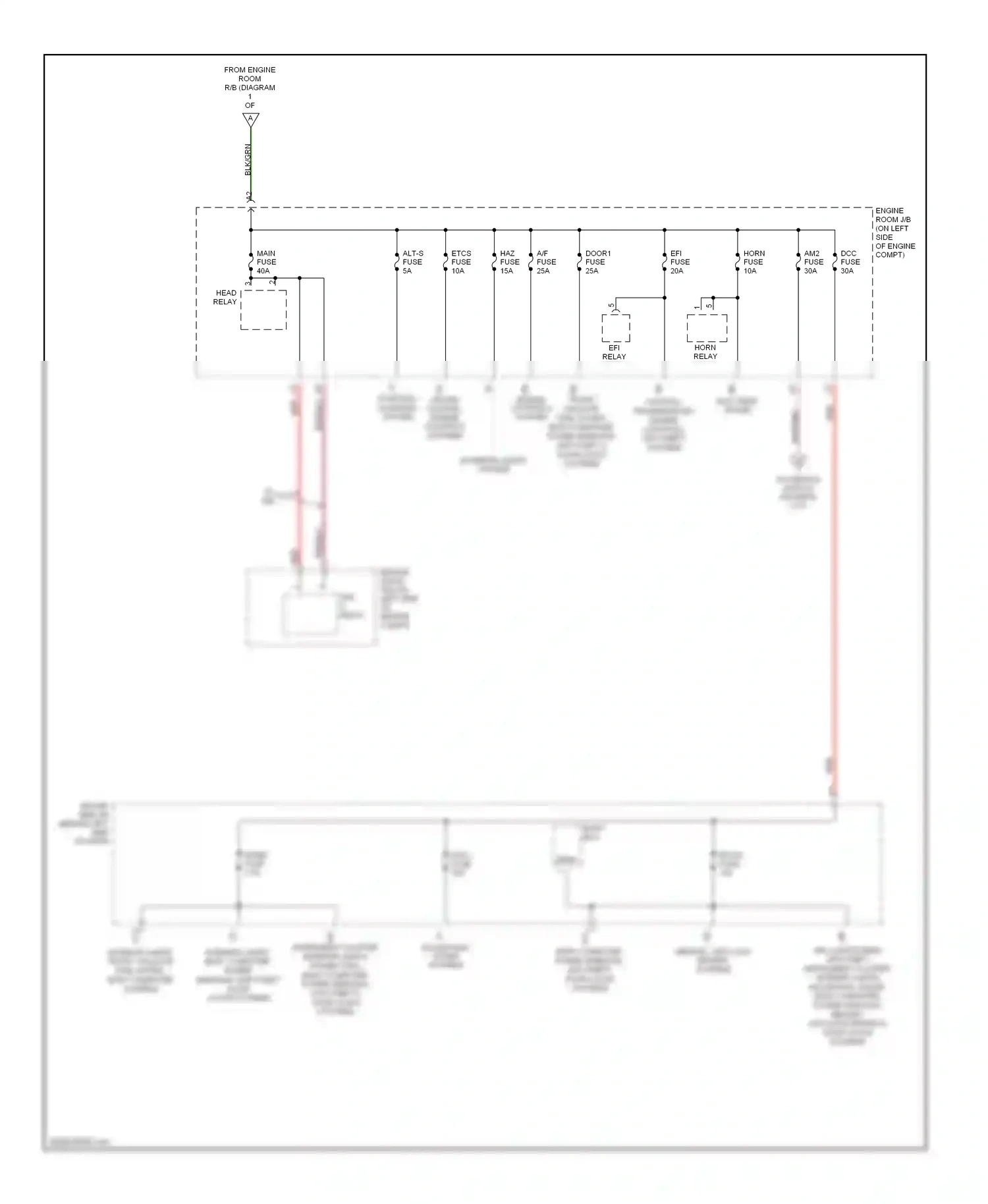 Wiring diagram dome fuse for Lexus ES XV30 facelift (2003-2006) (3 of 7)