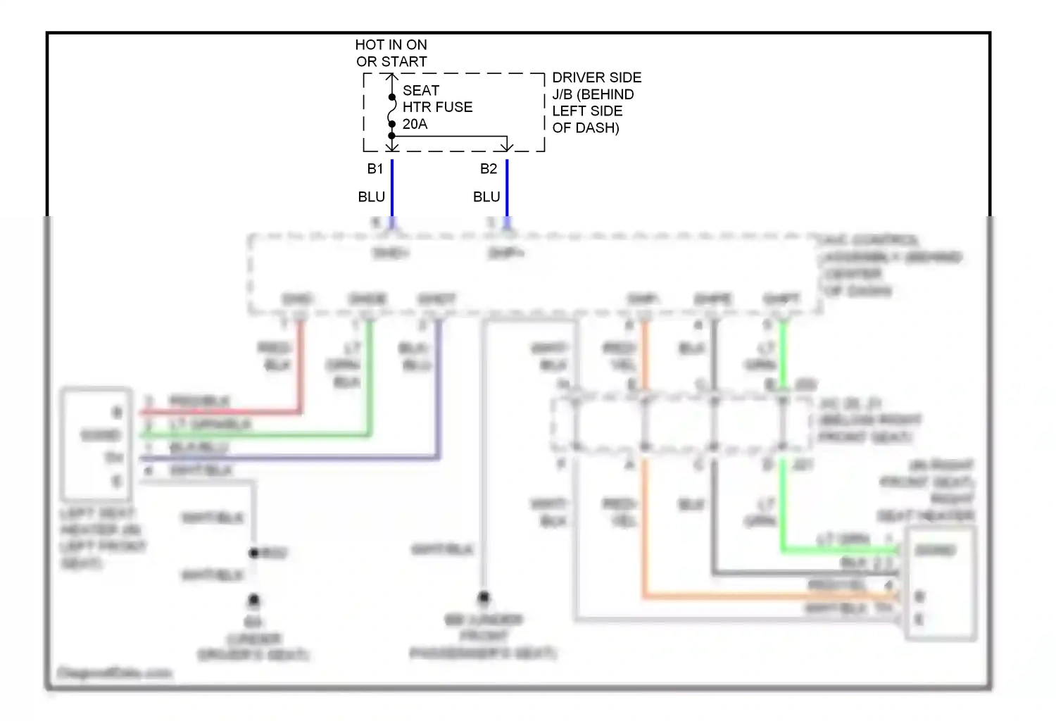 Wiring diagram driver's seat for Lexus ES XV30 facelift (2003-2006) (2 of 2)