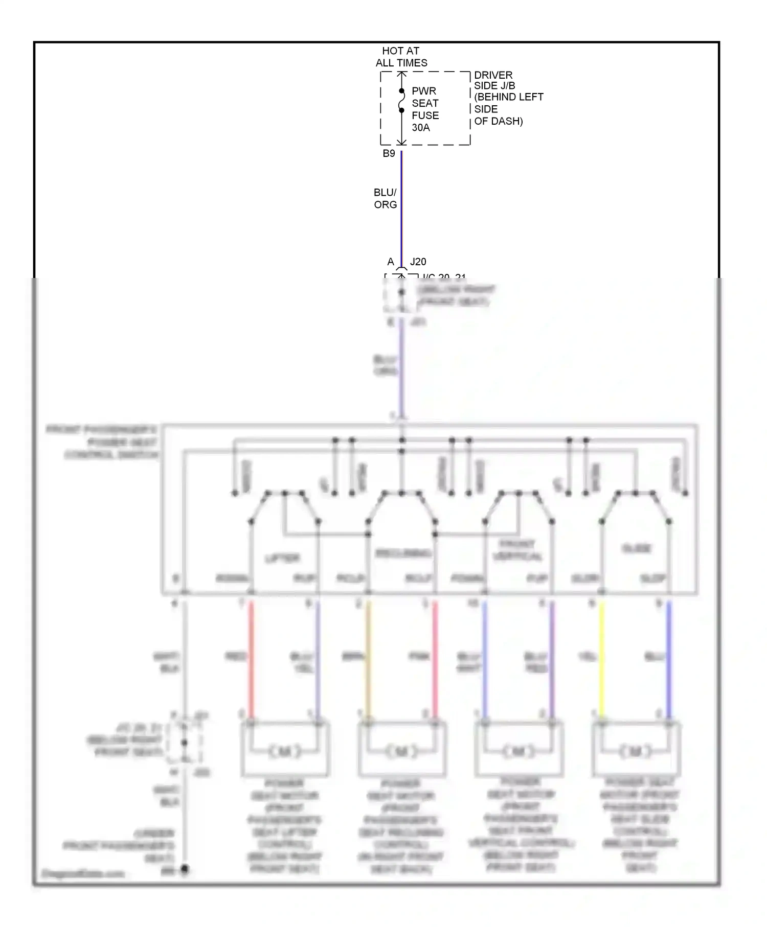 Lexus ES XV30 facelift (2003-2006) front wiring diagram  (2 of 2)